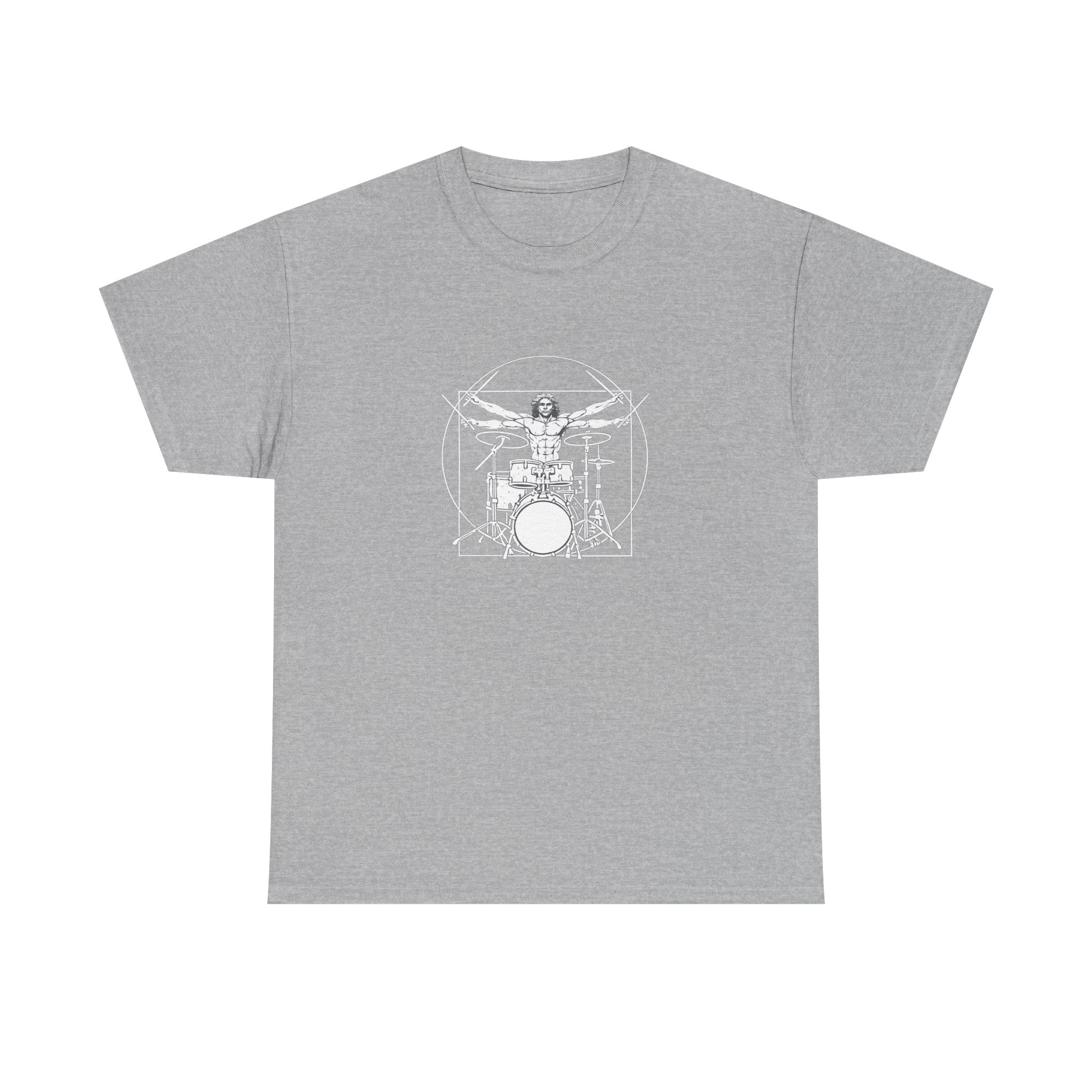 Drummer Vitruvian T-shirt - Drum Kit Graphic Tee Musician Shirt