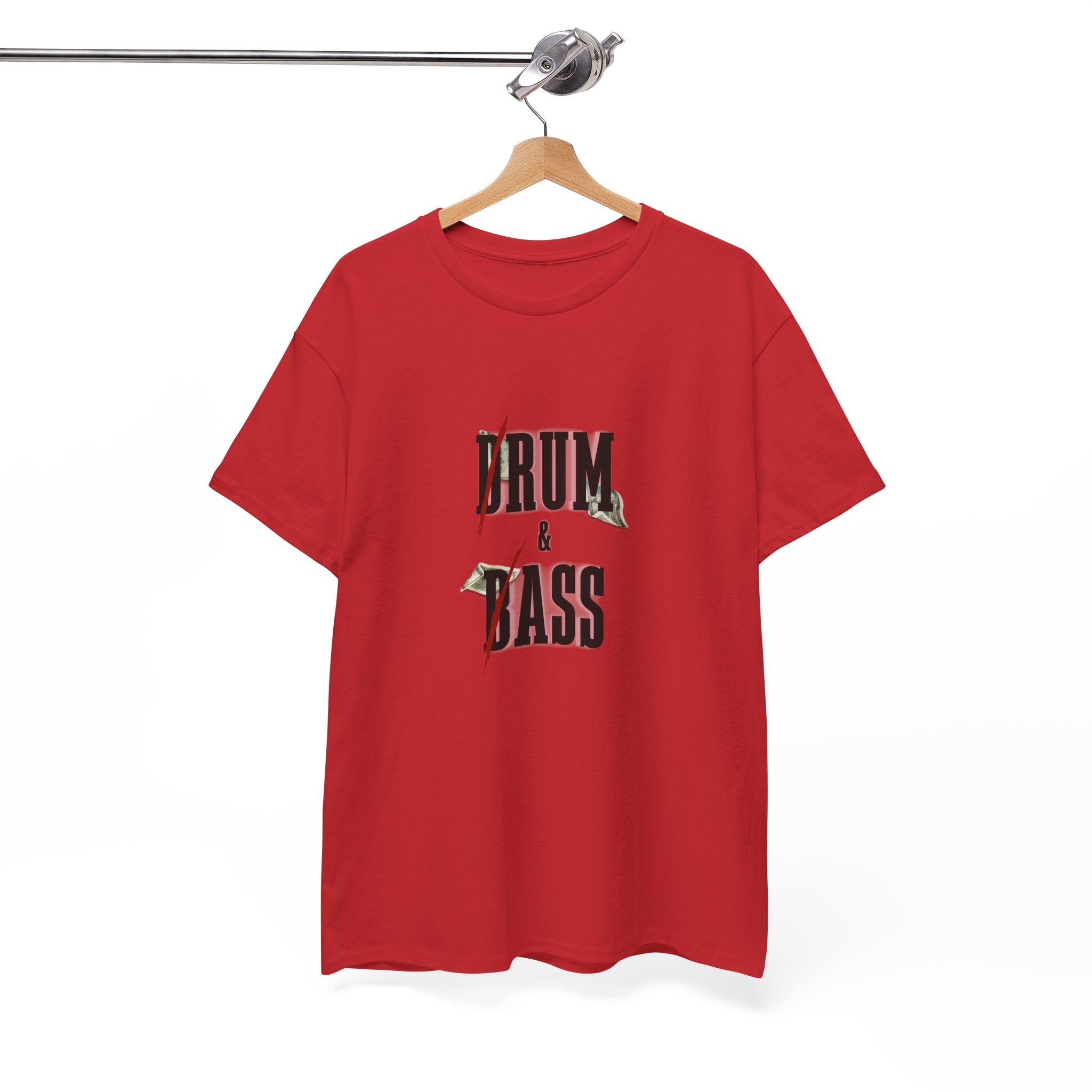 Drum and Bass T-Shirt - Funny Drummer Graphic Tee Rum & Ass Money Music Shirt