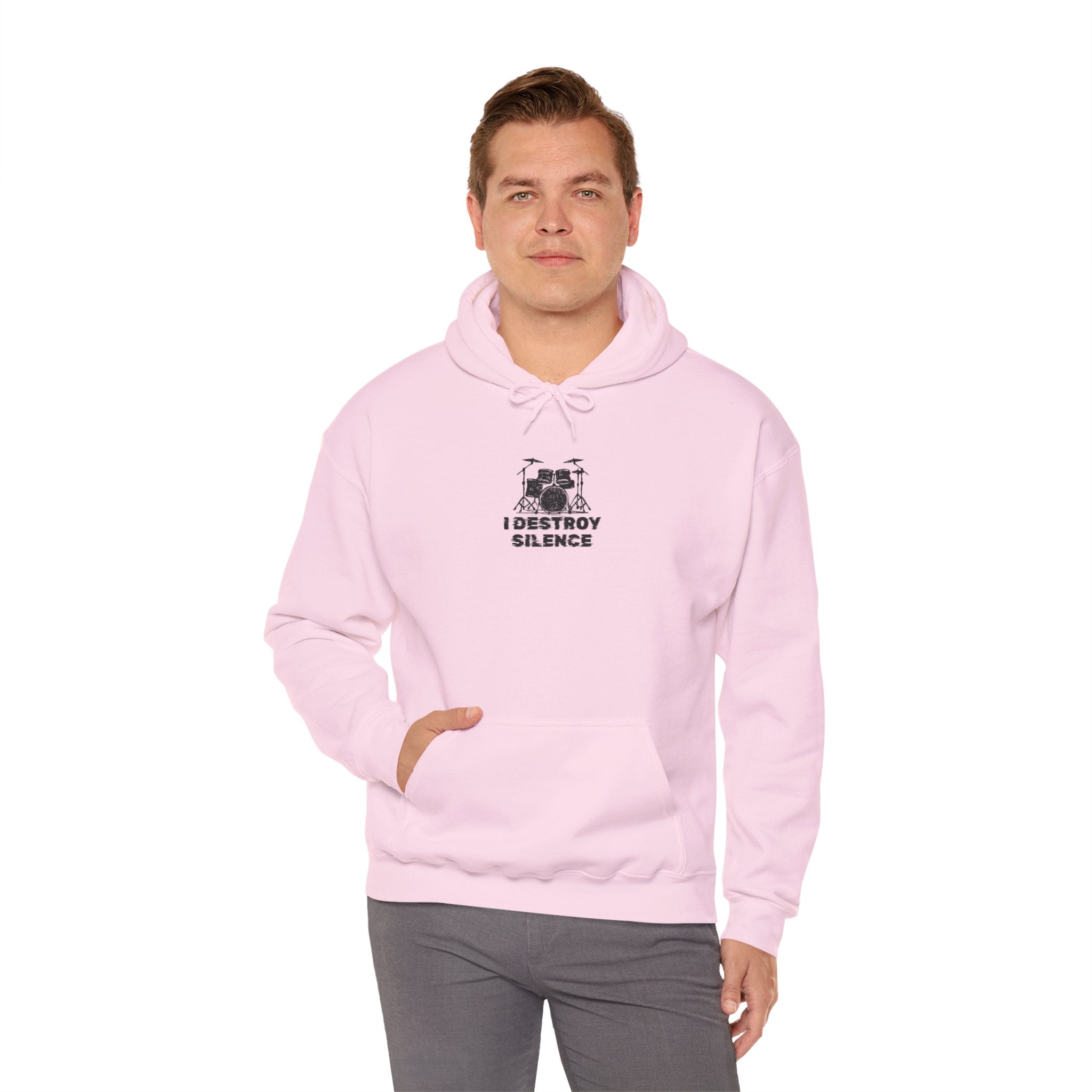 I Destroy Silence Hoodie - Drummer Sweatshirt Drum Kit Music Pullover