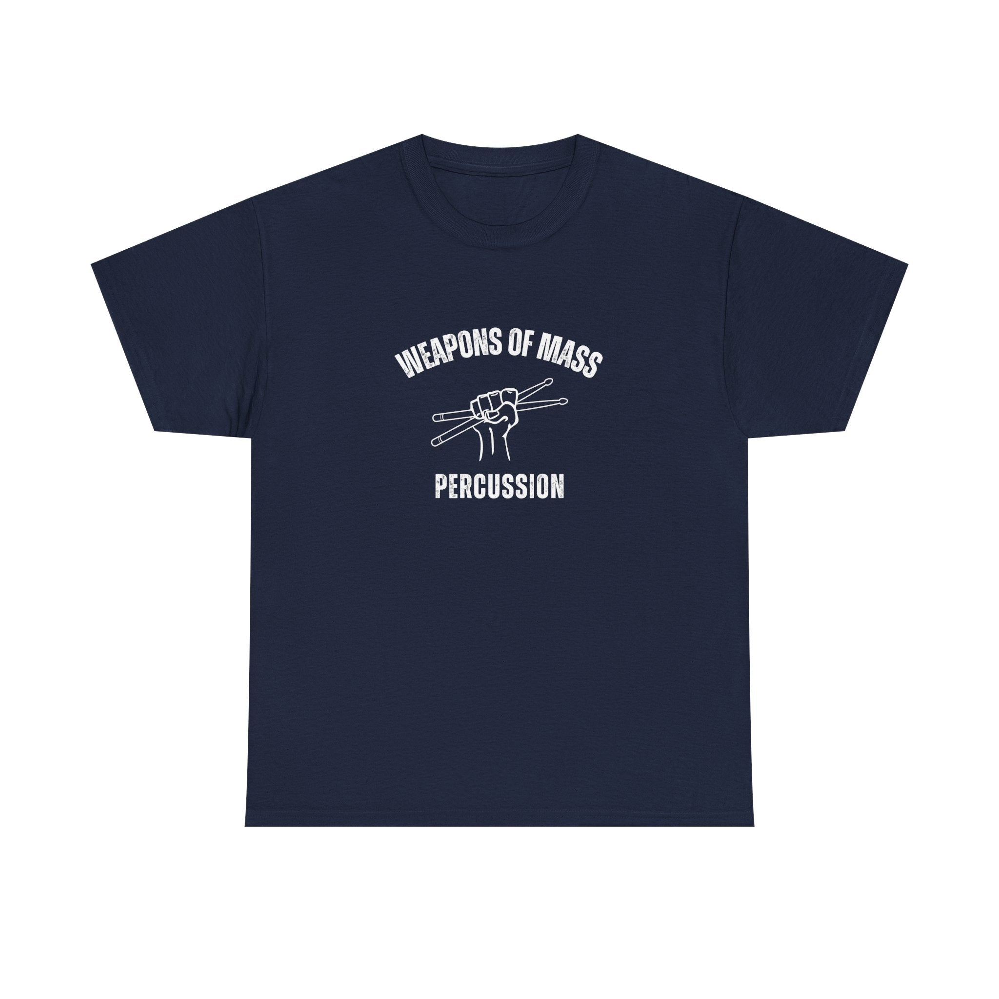 Weapons of Mass Percussion T-Shirt - Drummer Graphic Tee Music Rhythm Shirt