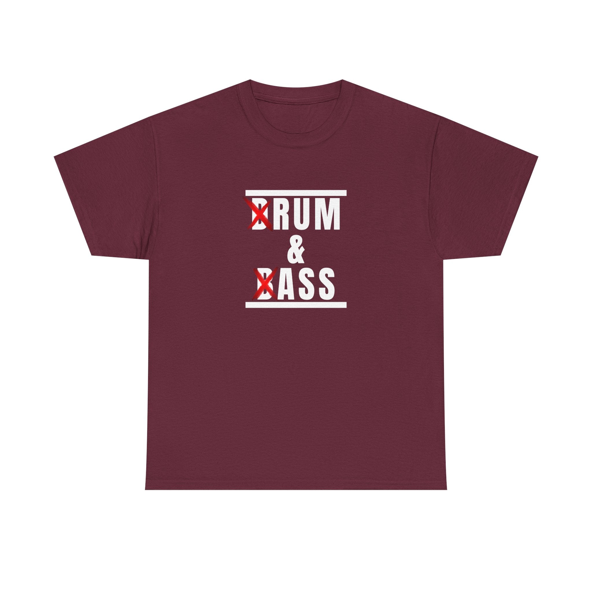 Drum and Bass T-Shirt - Funny Drummer Graphic Tee Rum & Ass Music Shirt