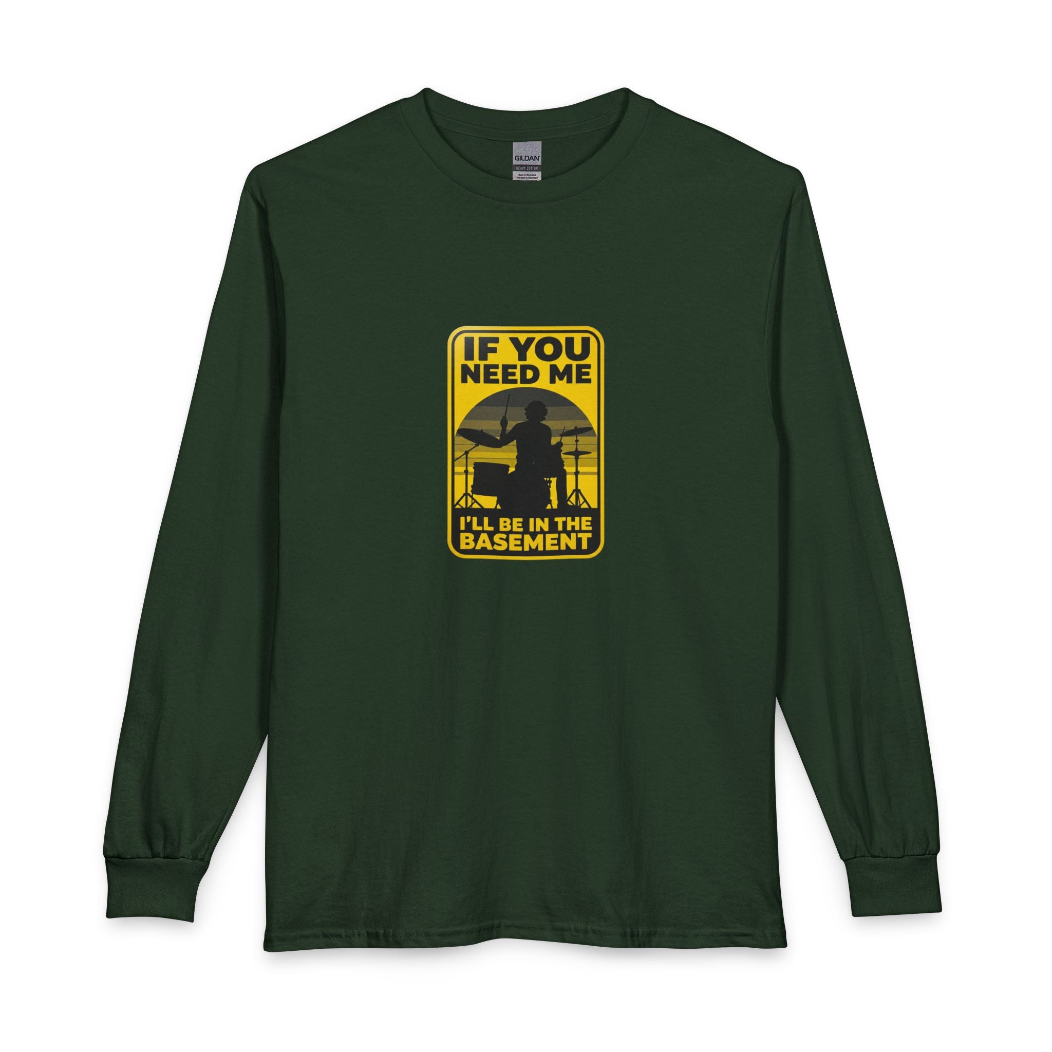 I'll Be In The Basement Drummer Long Sleeve Shirt - Drum Player Long Sleeve Tee, Drumming Gift
