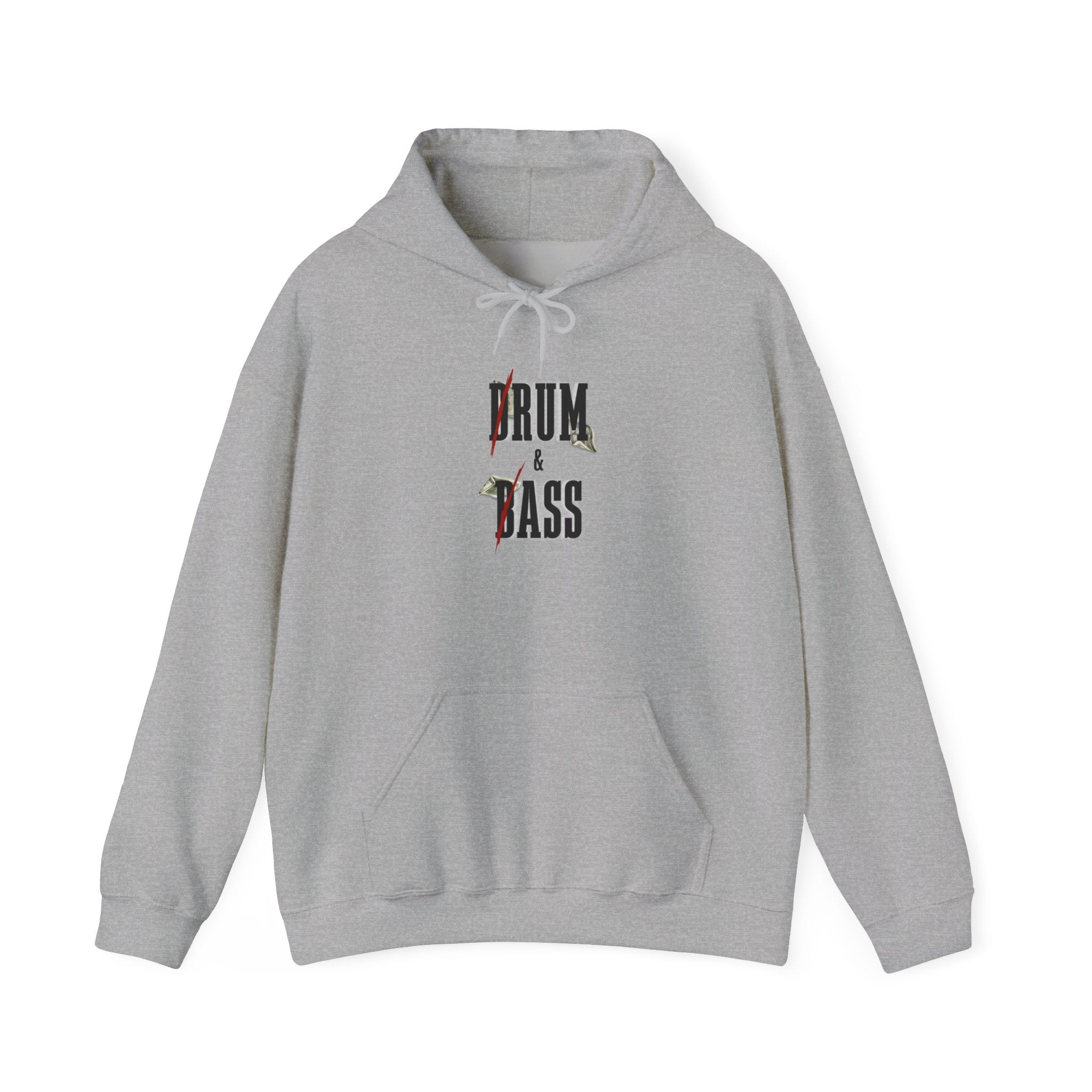 Drum and Bass Hoodie - Funny Drummer Sweatshirt Rum & Ass Money Music Pullover