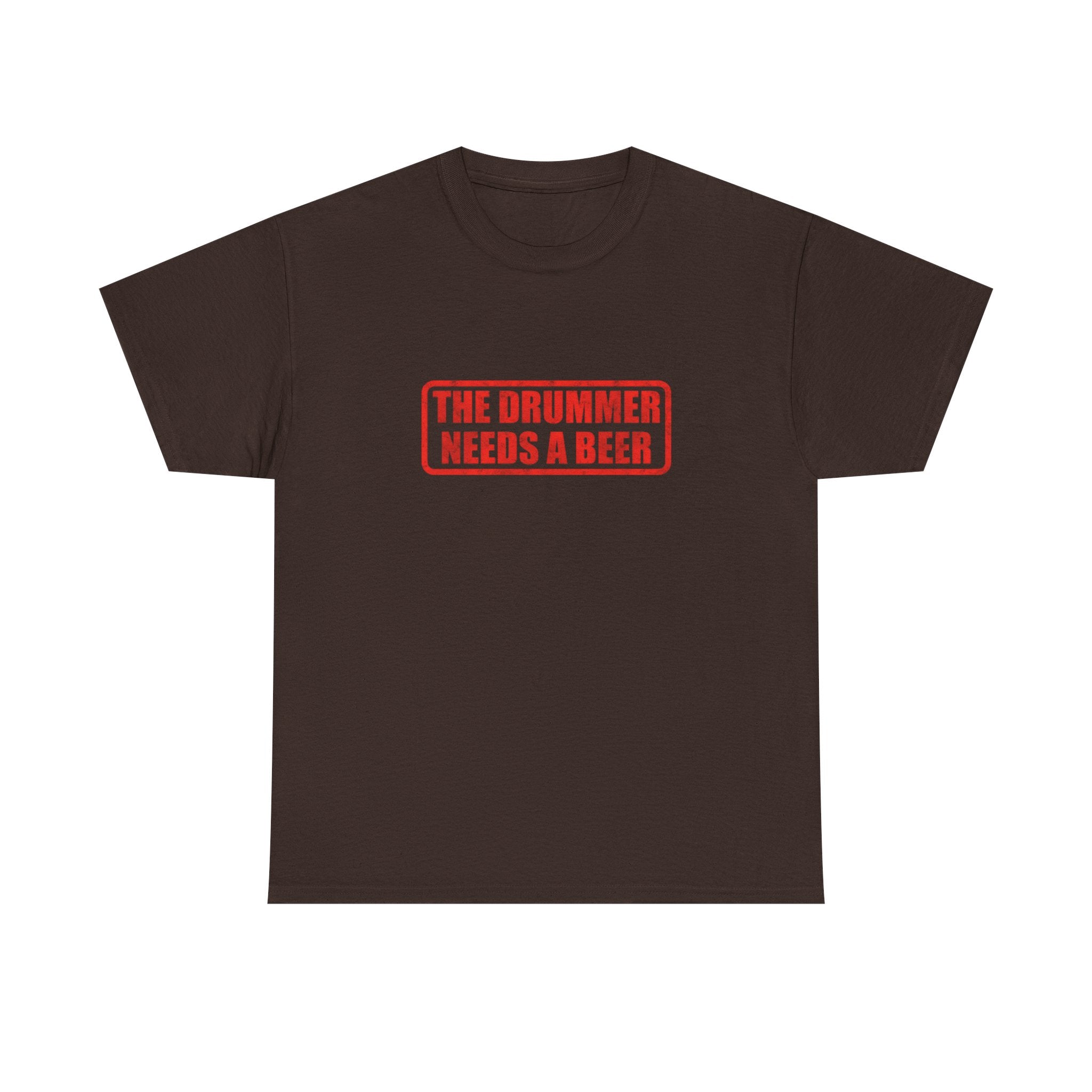 The Drummer Needs A Beer T-Shirt - Funny Musician Tee for Drum Players & Band Gifts