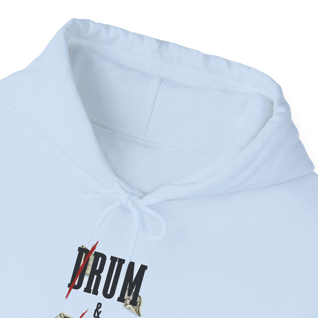 Drum and Bass Hoodie - Funny Drummer Sweatshirt Rum & Ass Money Music Pullover