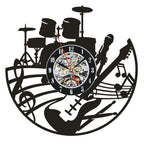 Drum Set Vinyl Record Wall Clock – 12" Music-Themed Wall Clock