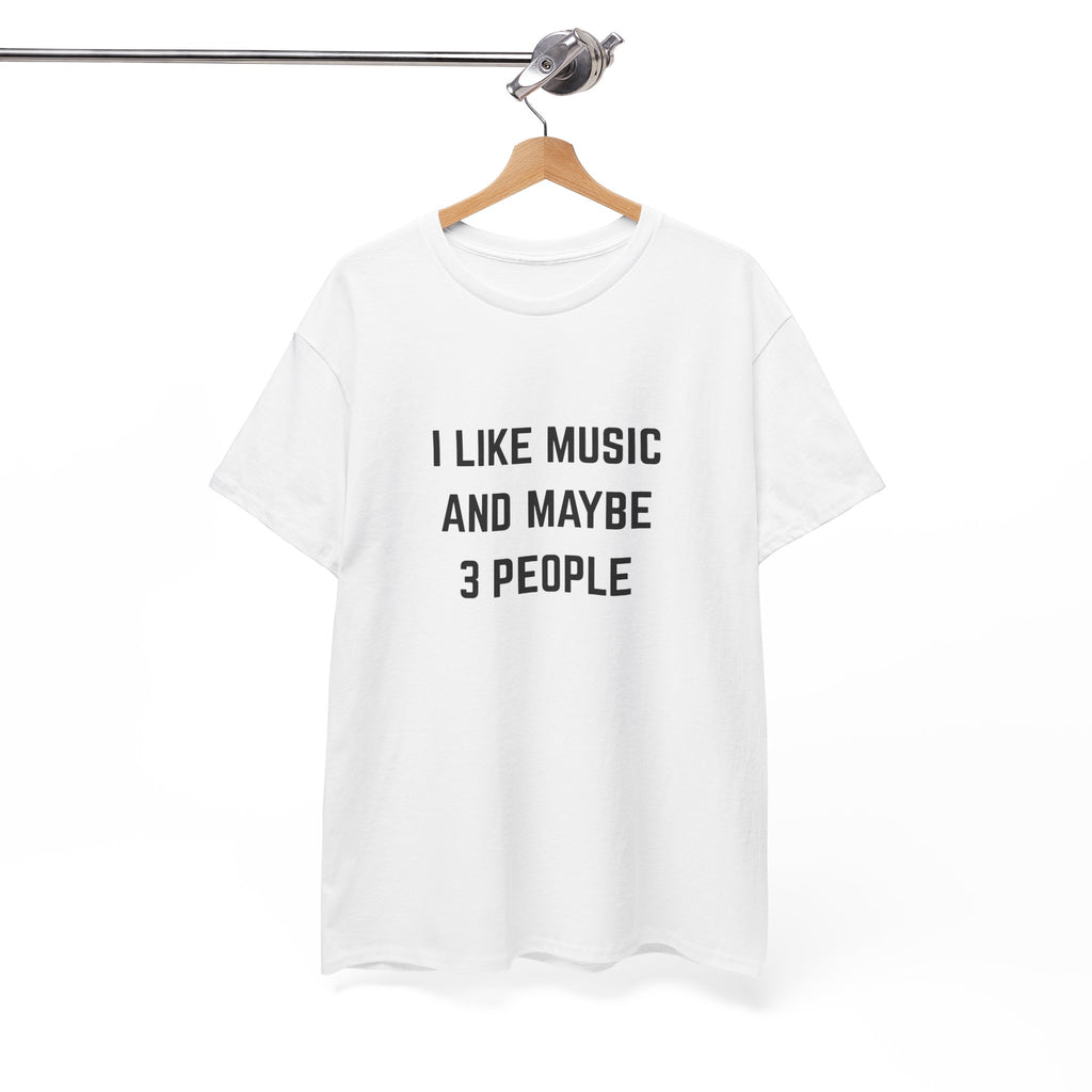 I Like Music And Maybe 3 People T-Shirt - Funny Music Lover Graphic Tee