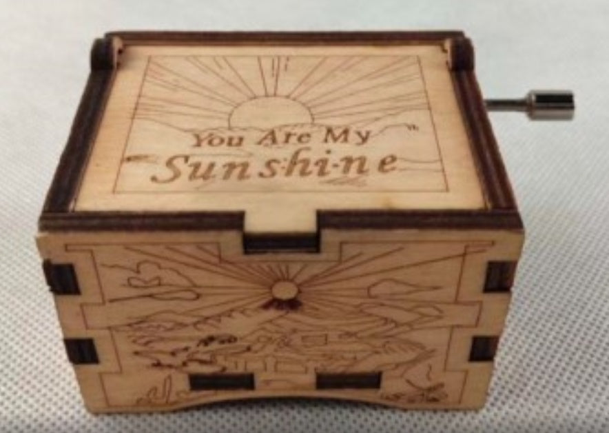 Wooden Hand Crank Music Box – Portable Melody Box
