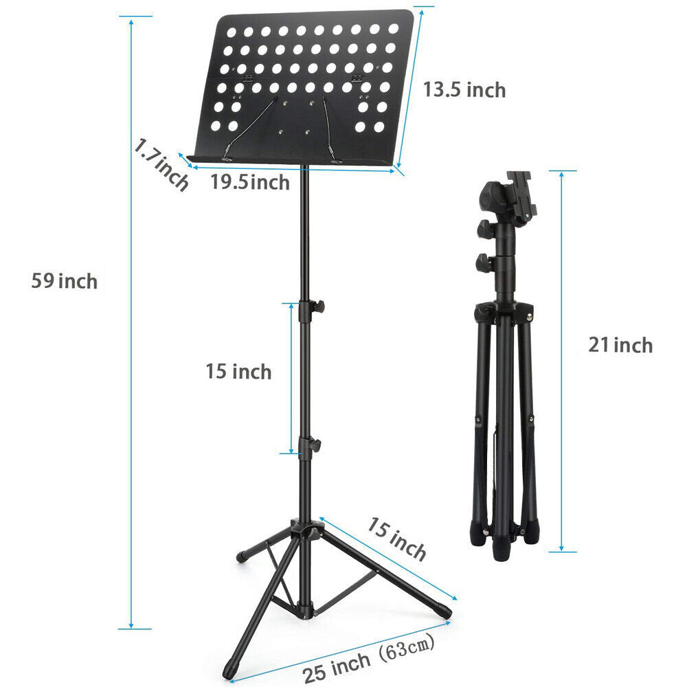 Heavy Duty Music Stand – Folding Adjustable Sheet Holder
