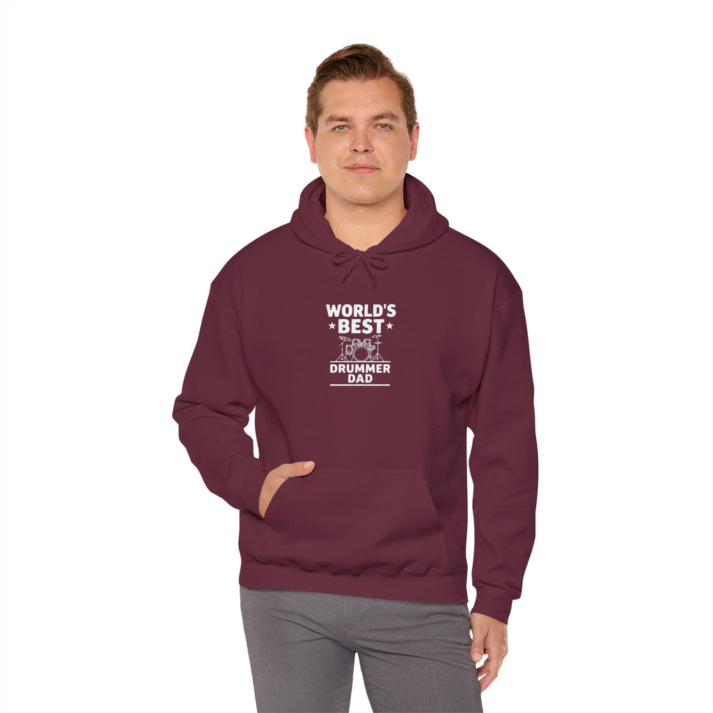 World's Best Drummer Dad Hoodie - Drumming Gift for Dad, Drummer Father's Day Sweatshirt, Music Lover Dad Hoodie, Percussion Gift for Him