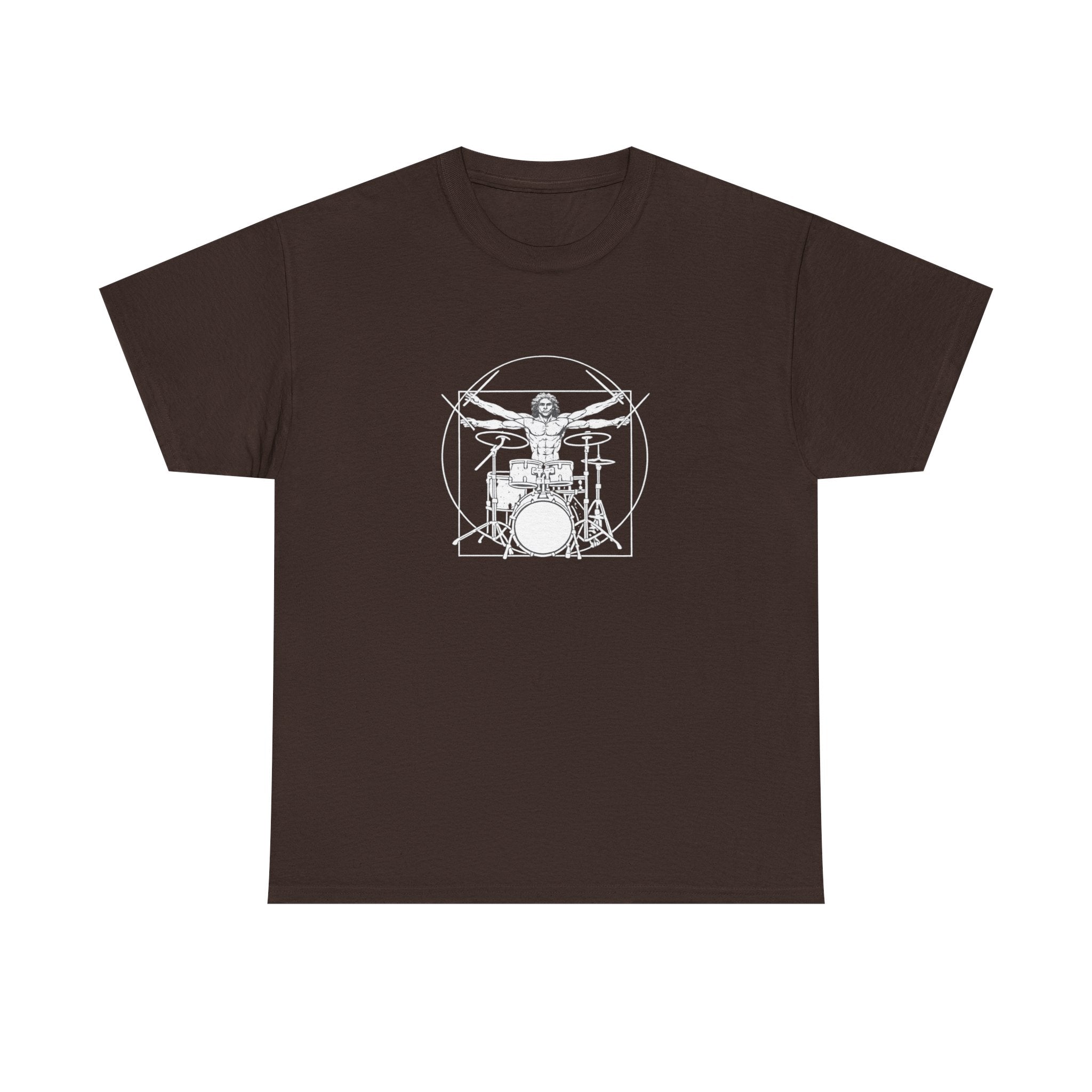 Drummer Vitruvian T-shirt - Drum Kit Graphic Tee Musician Shirt