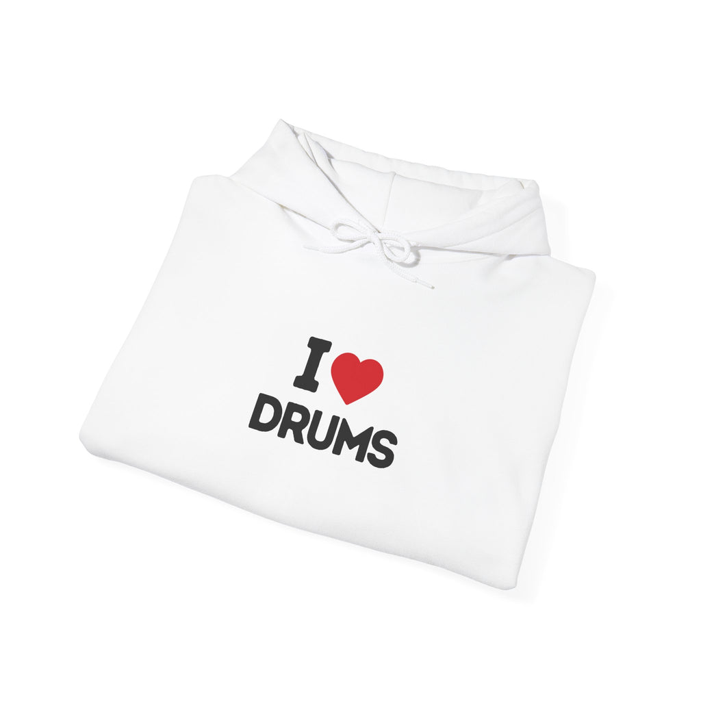 I Heart Drums Hoodie - Funny Drummer Gift Sweatshirt, Drumming Lover Hoodie, Gift for Drummer, Percussion Music Hoodie, Drum Player Gift Idea
