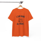 I Can Bang All Night T-Shirt - Vintage Drum Set Graphic Tee for Drummers