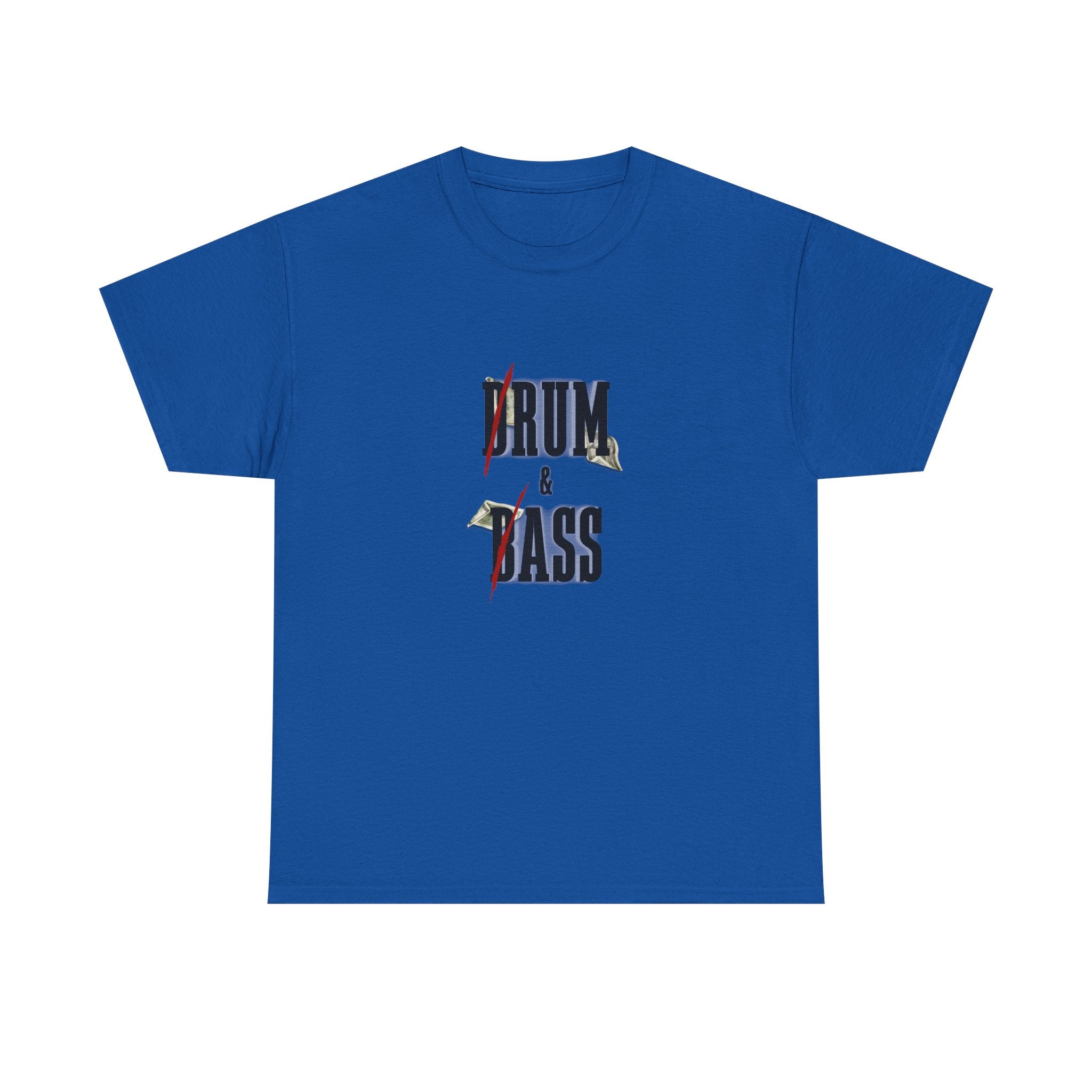Drum and Bass T-Shirt - Funny Drummer Graphic Tee Rum & Ass Money Music Shirt