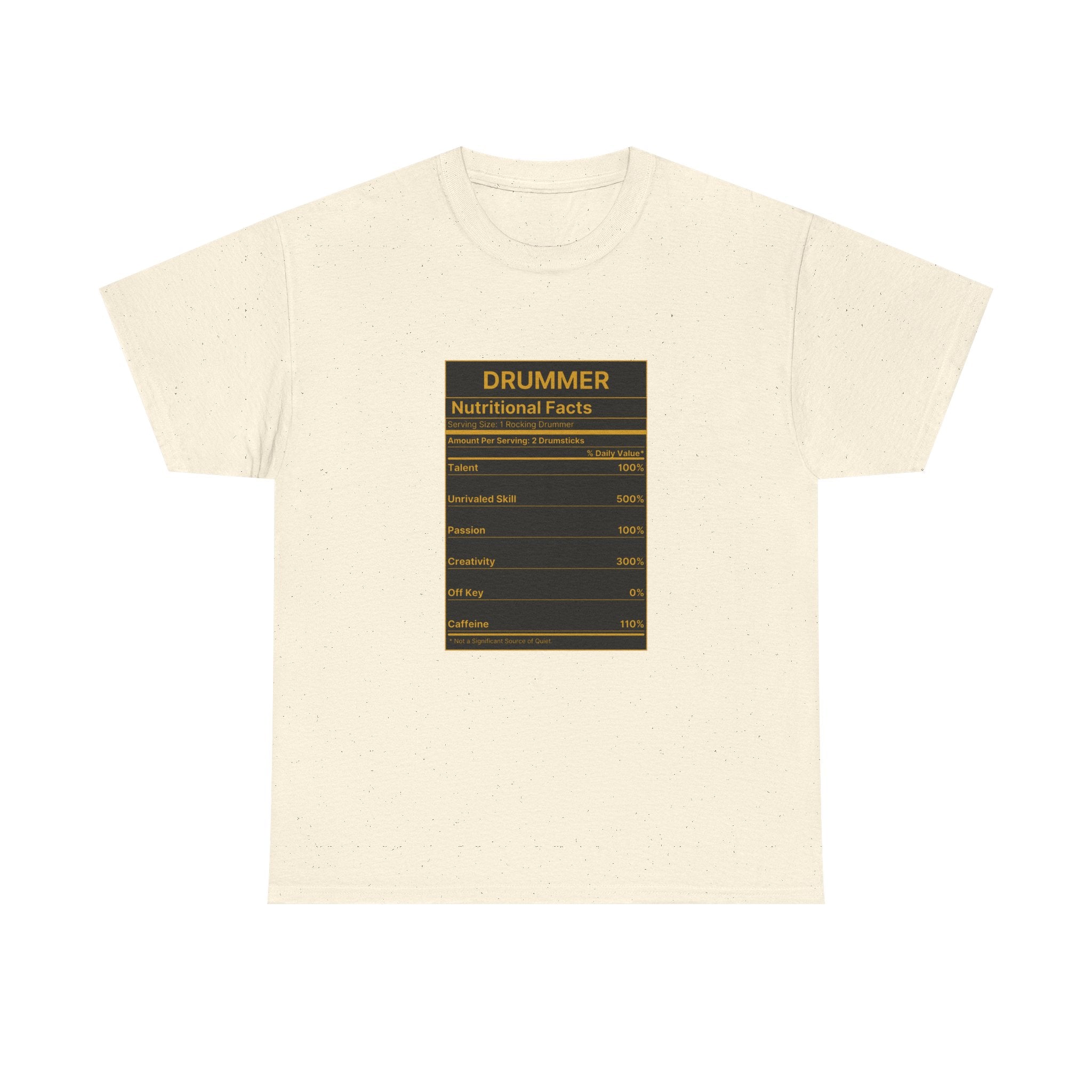 Drummer Nutritional Facts T-Shirt – Drummer Gift Shirt, Percussion Player Tee