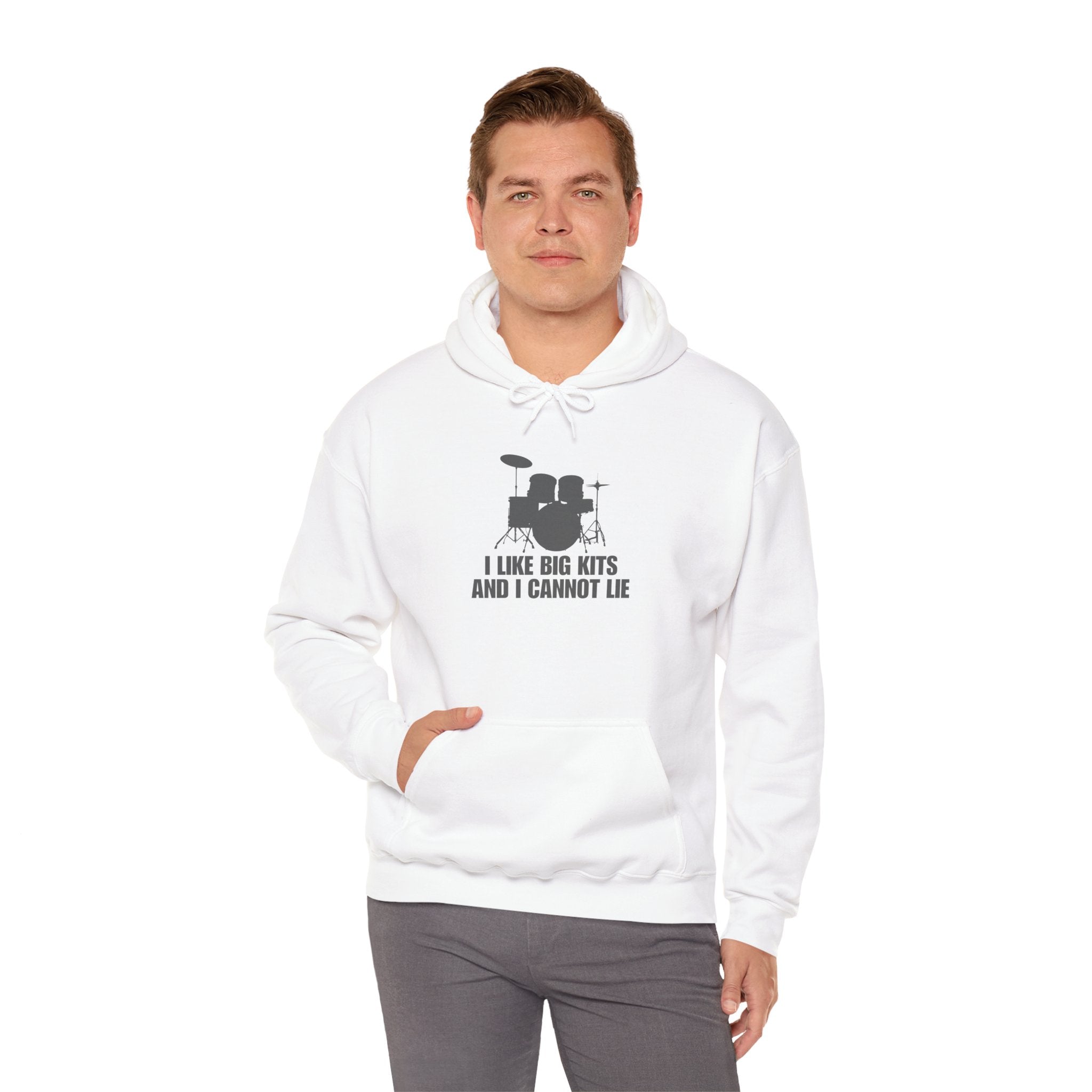 I Like Big Kits and I Cannot Lie Hoodie - Funny Drummer Sweatshirt Music Pullover