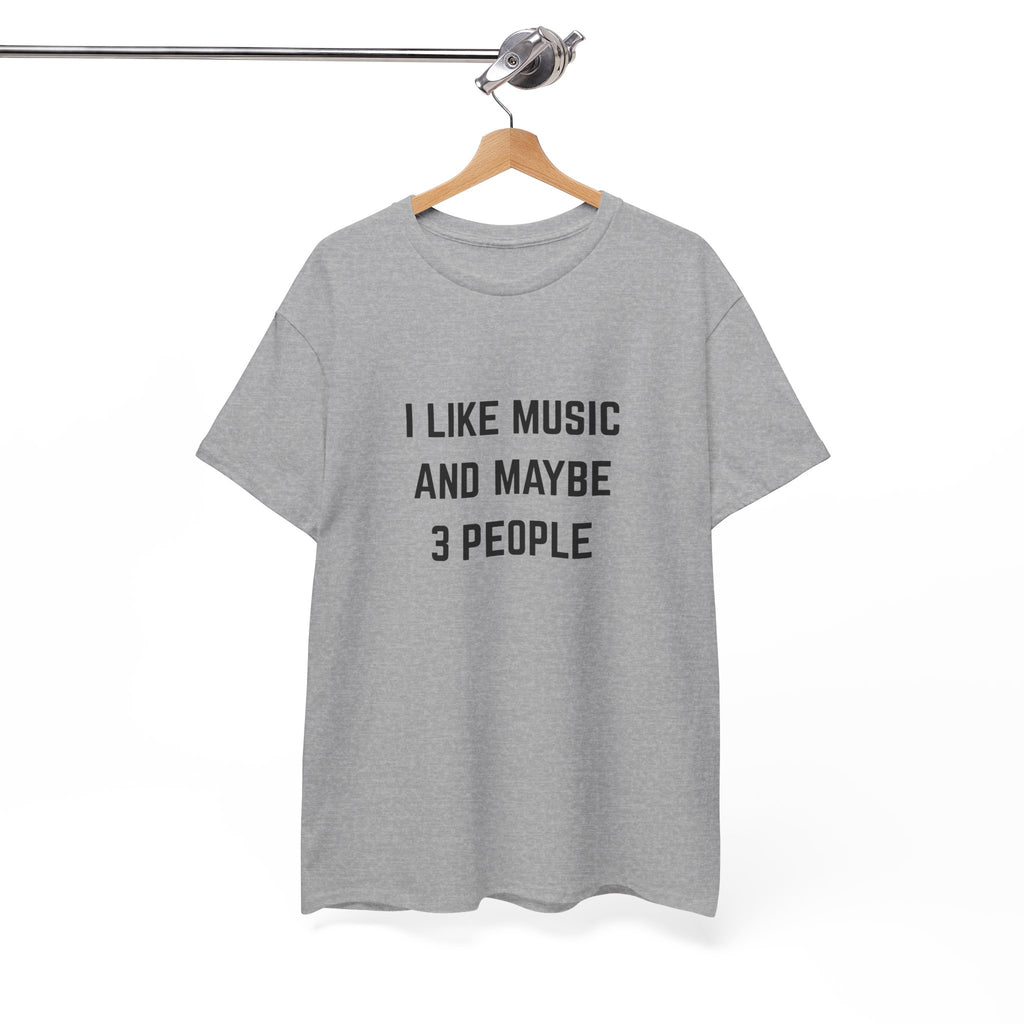 I Like Music And Maybe 3 People T-Shirt - Funny Music Lover Graphic Tee