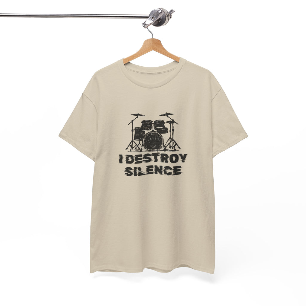 I Destroy Silence T-Shirt - Drummer Graphic Tee Drum Kit Music Shirt