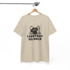 I Destroy Silence T-Shirt - Drummer Graphic Tee Drum Kit Music Shirt