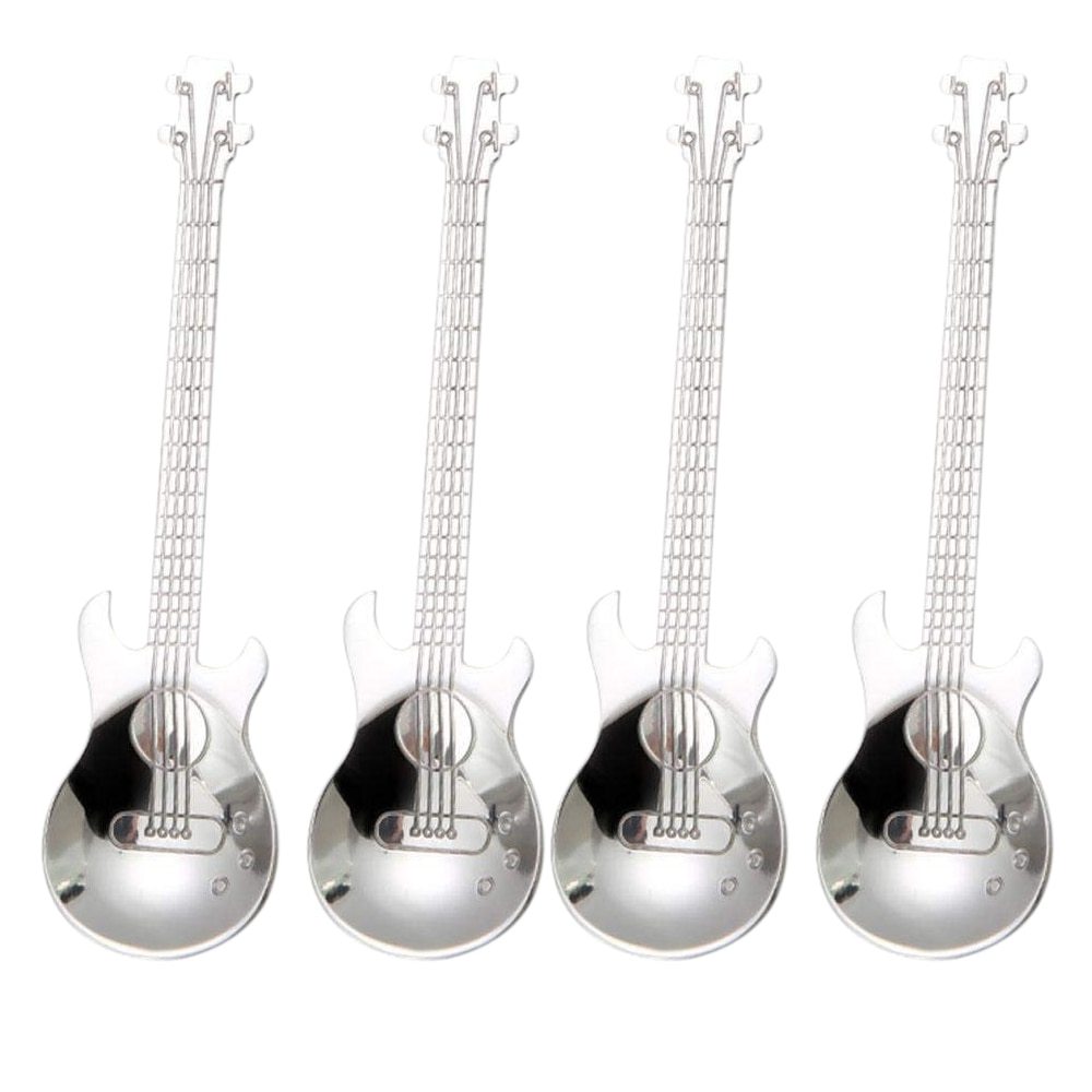 Stainless Steel Guitar Coffee Spoons – Unique Musical Design