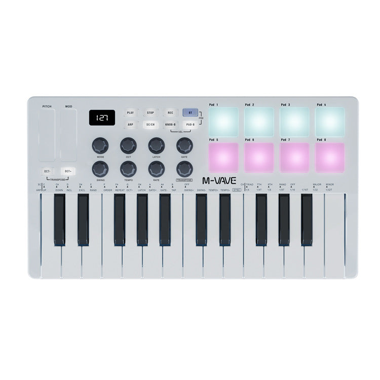MIDI Pad Controller Keyboard – Portable 25-Key Production Controller