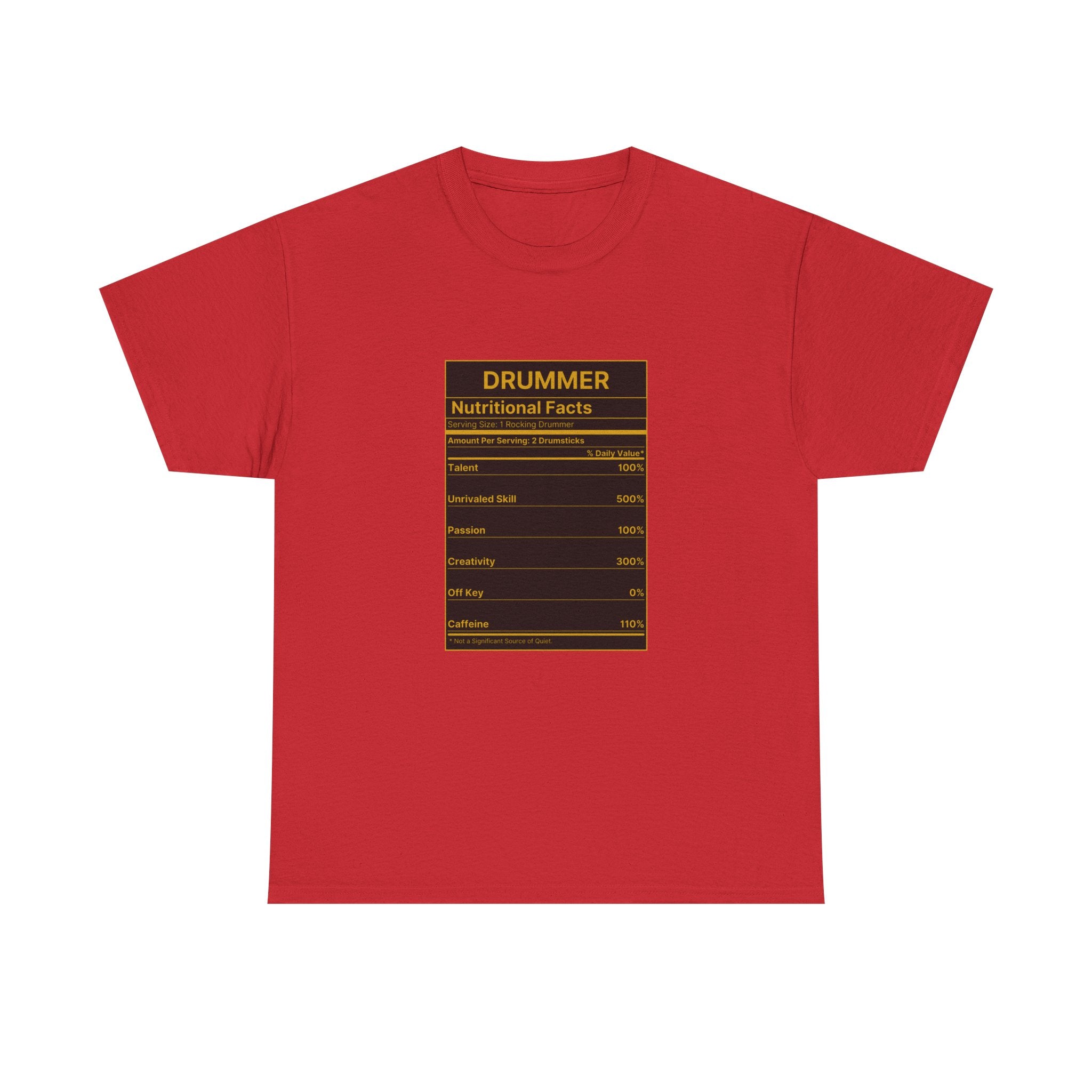 Drummer Nutritional Facts T-Shirt – Drummer Gift Shirt, Percussion Player Tee