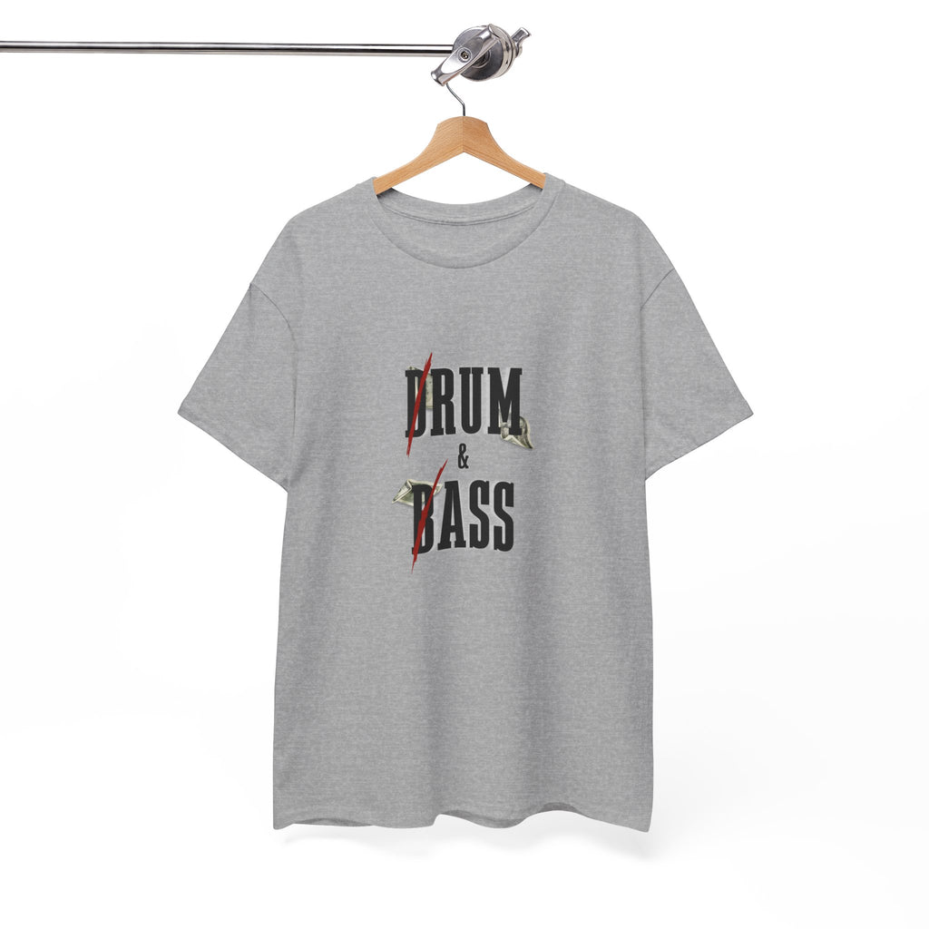 Drum and Bass T-Shirt - Funny Drummer Graphic Tee Rum & Ass Money Music Shirt