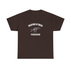 Weapons of Mass Percussion T-Shirt - Drummer Graphic Tee Music Rhythm Shirt