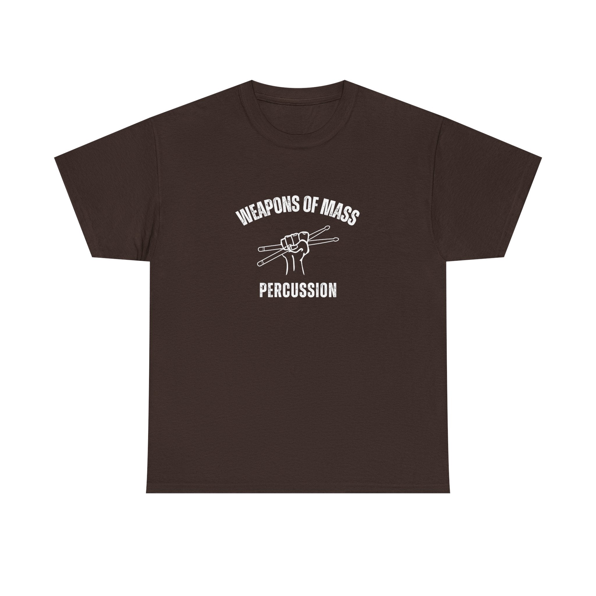 Weapons of Mass Percussion T-Shirt - Drummer Graphic Tee Music Rhythm Shirt