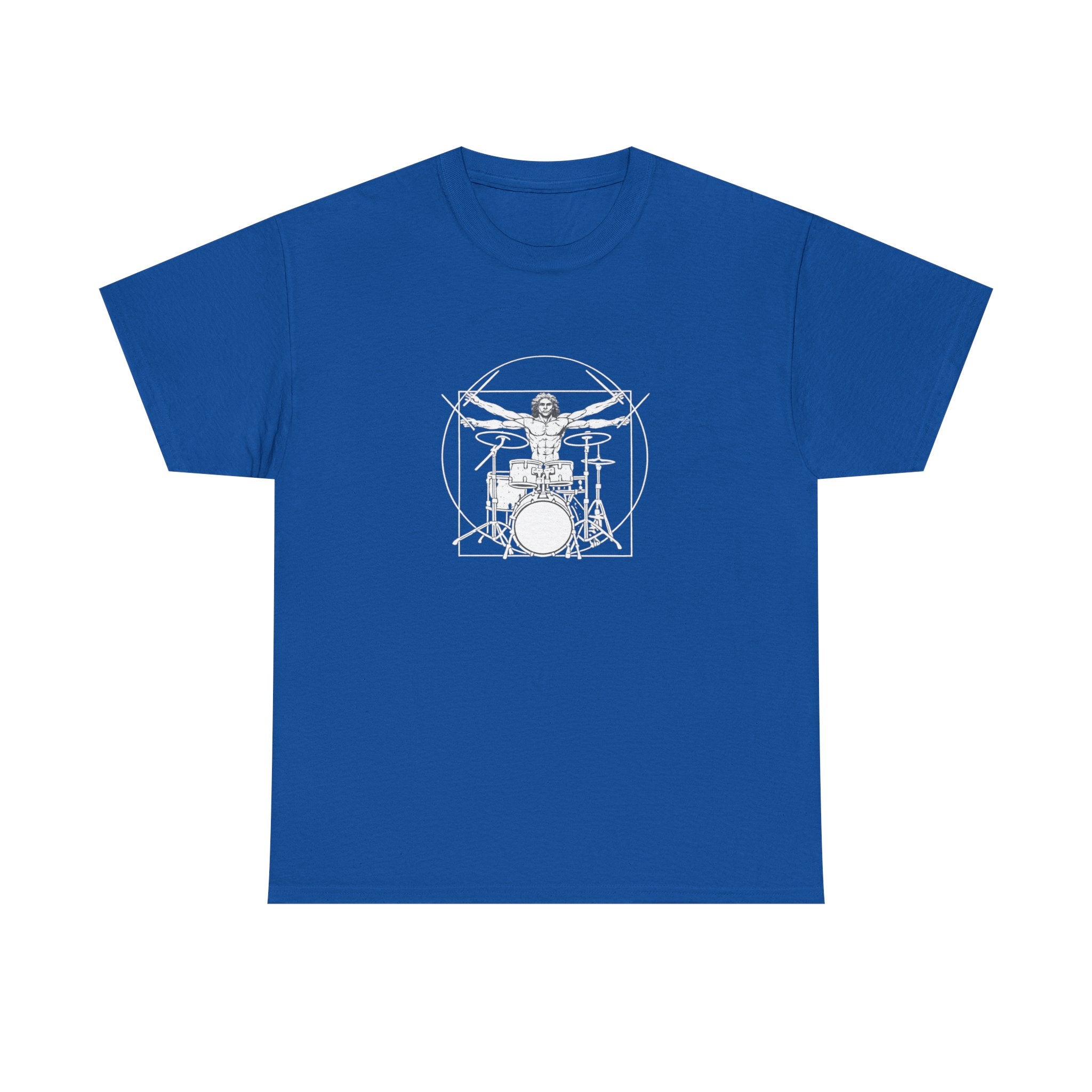 Drummer Vitruvian T-shirt - Drum Kit Graphic Tee Musician Shirt