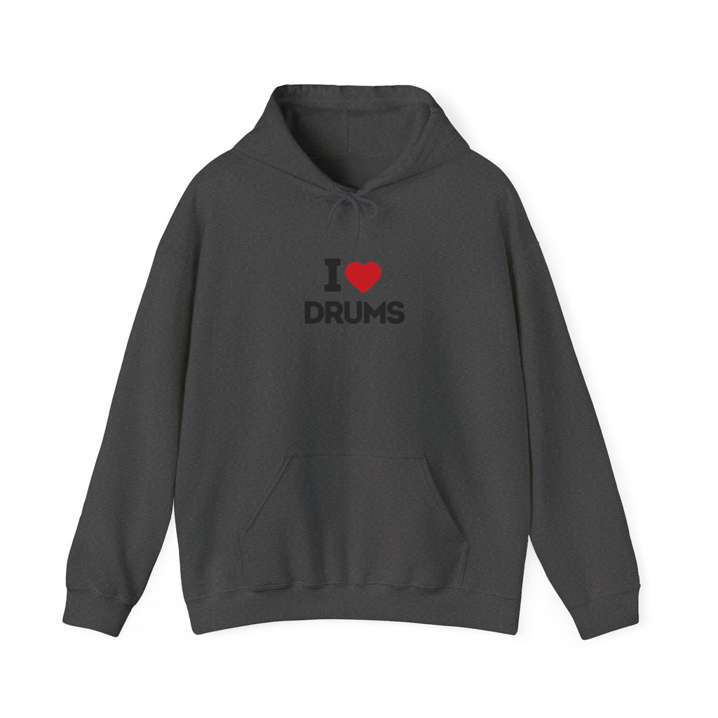 I Heart Drums Hoodie - Funny Drummer Gift Sweatshirt, Drumming Lover Hoodie, Gift for Drummer, Percussion Music Hoodie, Drum Player Gift Idea