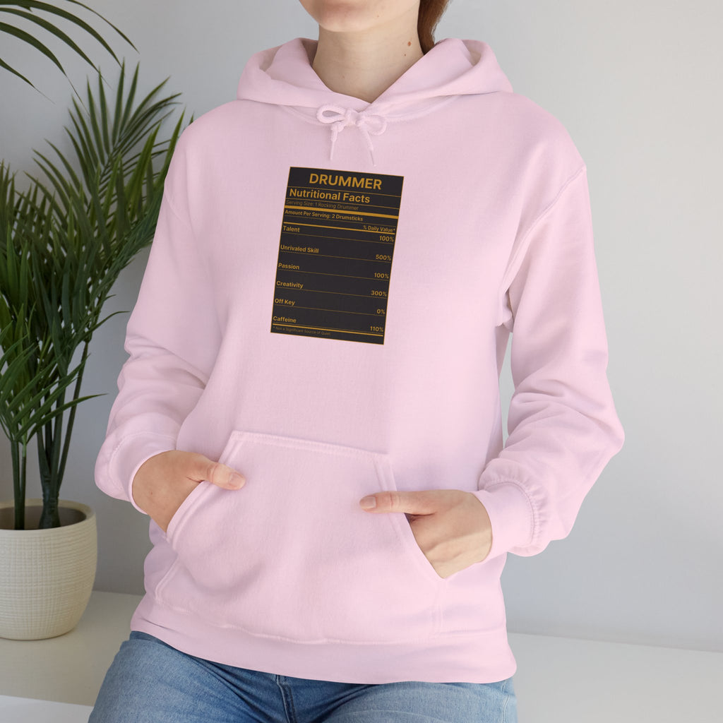 Drummer Nutritional Facts Hoodie – Drummer Gift Sweatshirt