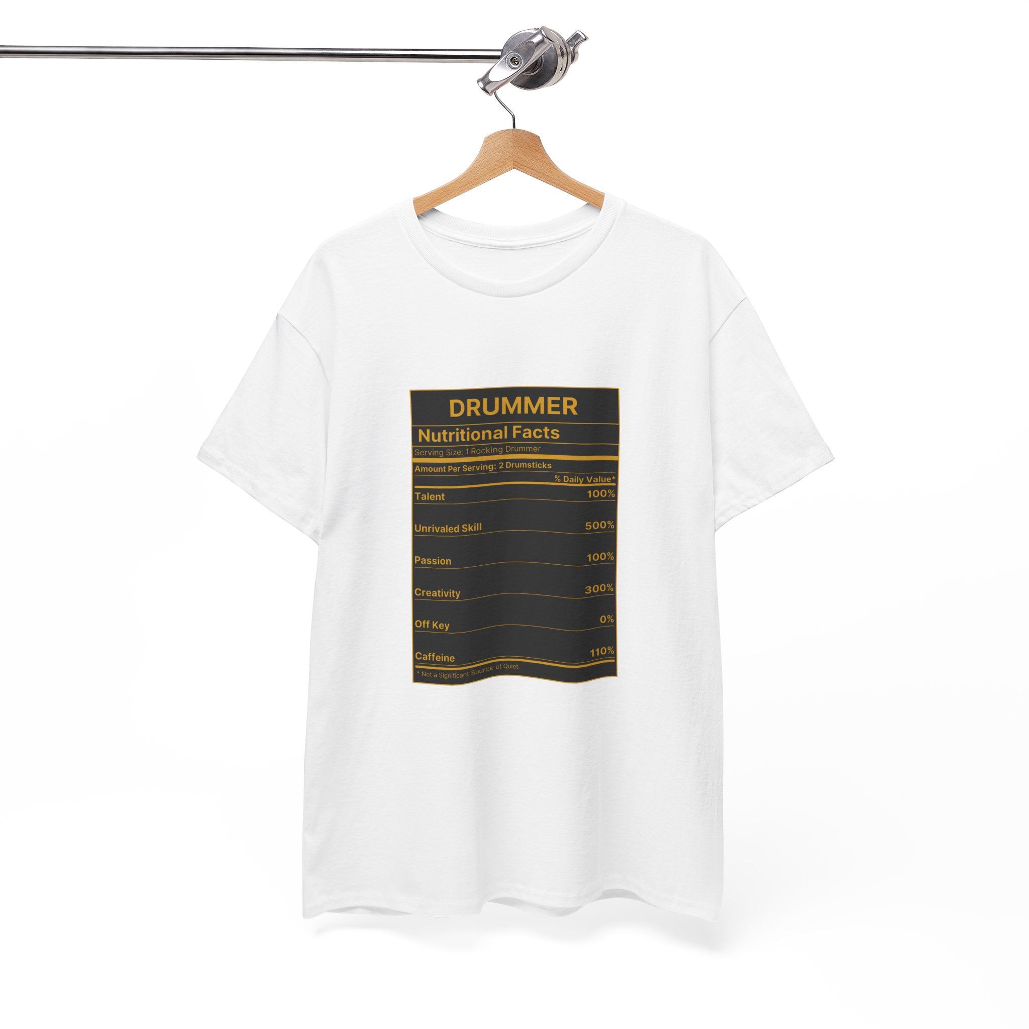 Drummer Nutritional Facts T-Shirt – Drummer Gift Shirt, Percussion Player Tee