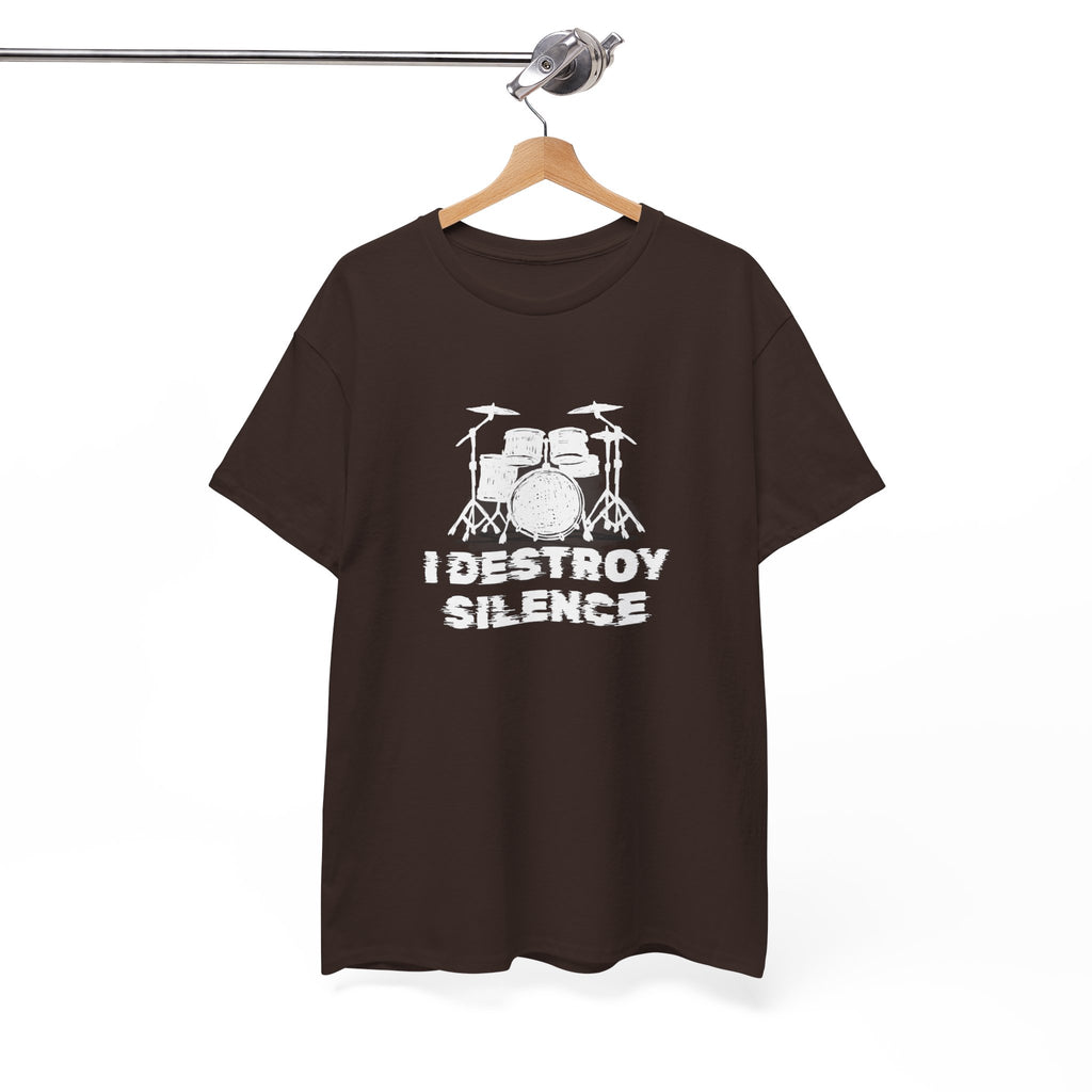 I Destroy Silence T-Shirt - Drummer Graphic Tee Drum Kit Music Shirt