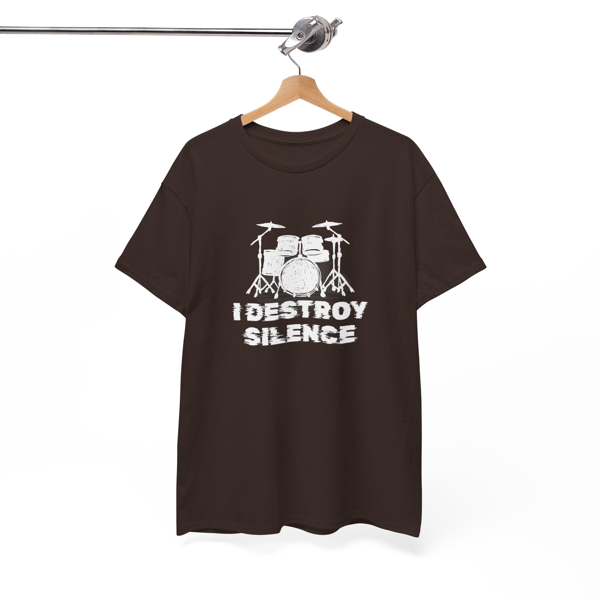 I Destroy Silence T-Shirt - Drummer Graphic Tee Drum Kit Music Shirt