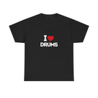 I Heart Drums T-Shirt, Funny Drummer Gift Shirt, Drumming Lover Tee, Gift for Drummer, Percussion Music Shirt, Drum Player Gift Idea