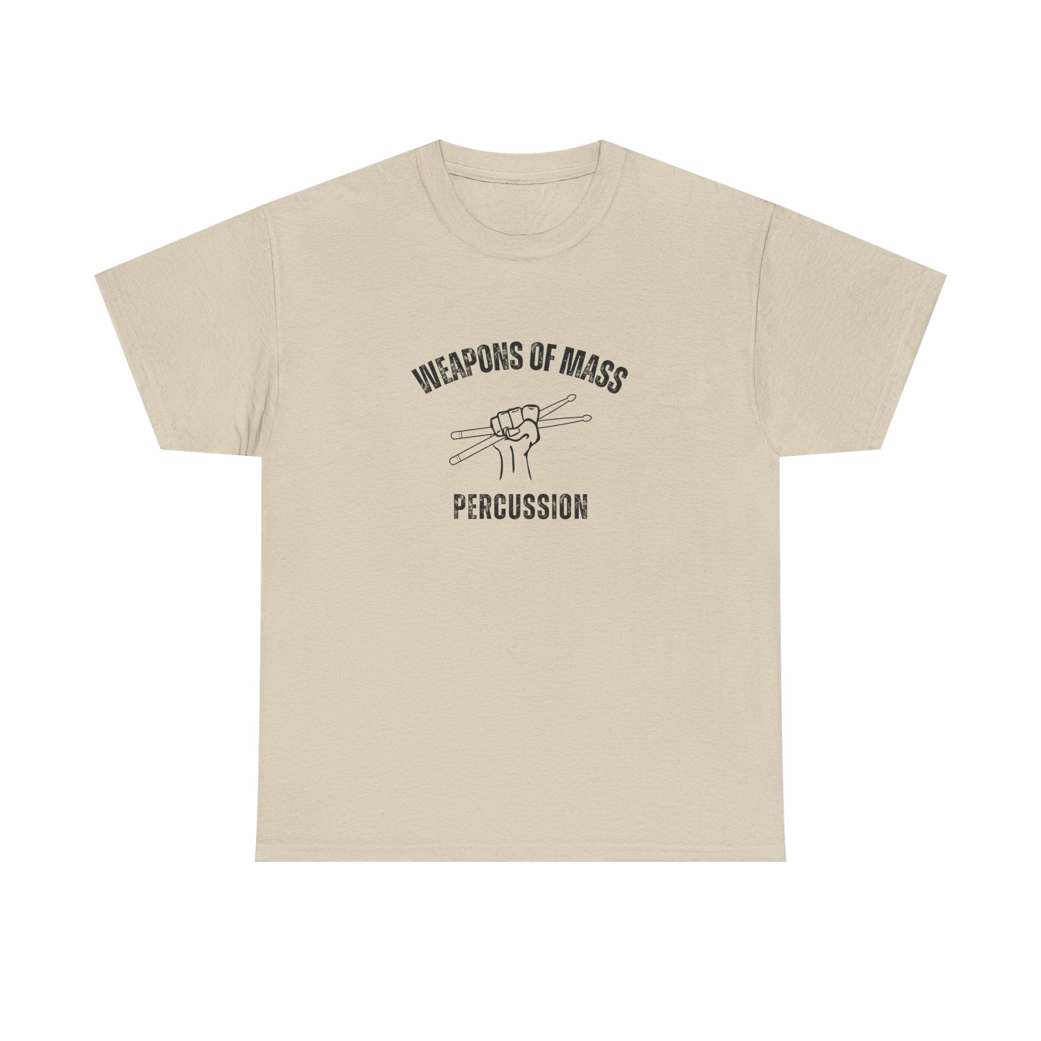 Weapons of Mass Percussion T-Shirt - Drummer Graphic Tee Music Rhythm Shirt