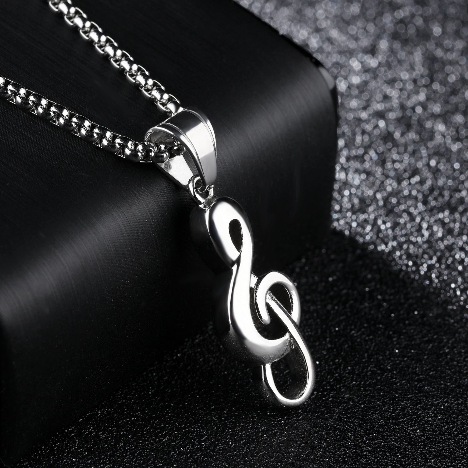 Music Symbol Necklace – Stylish Titanium Steel Pendant for Music Lovers