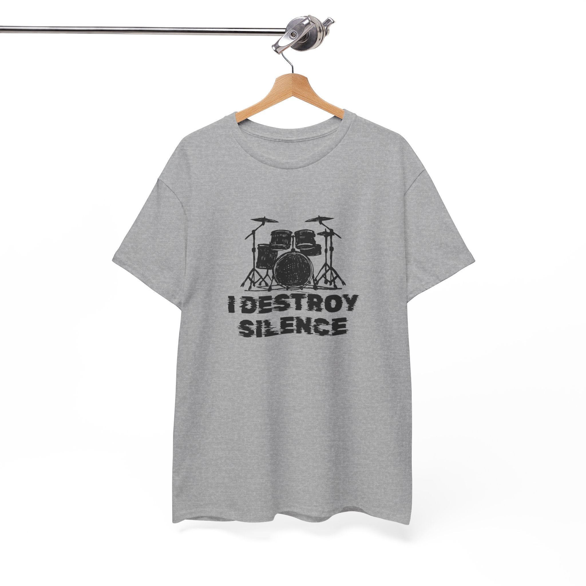 I Destroy Silence T-Shirt - Drummer Graphic Tee Drum Kit Music Shirt
