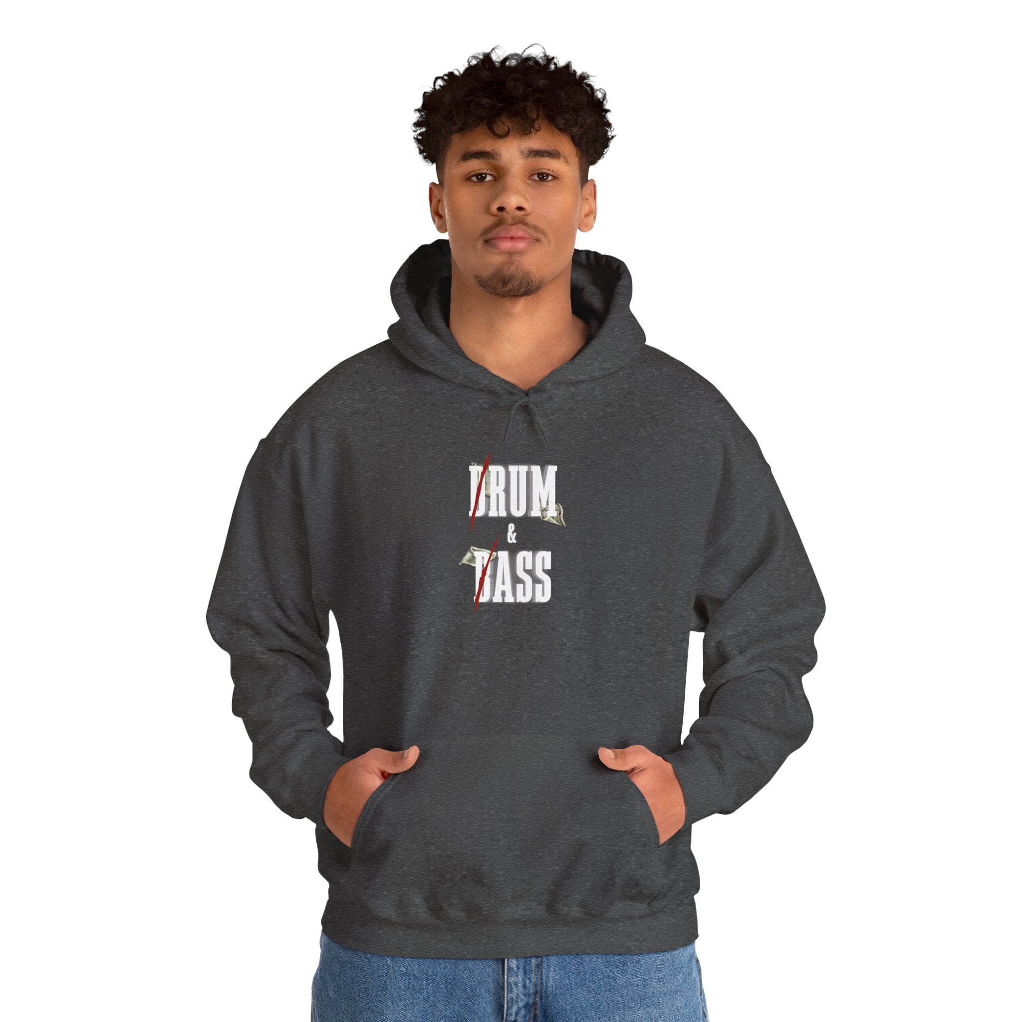 Drum and Bass Hoodie - Funny Drummer Sweatshirt Rum & Ass Money Music Pullover
