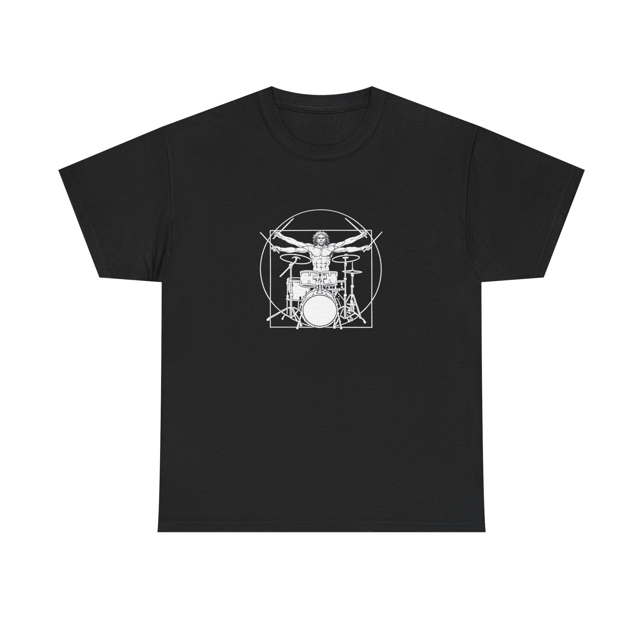 Drummer Vitruvian T-shirt - Drum Kit Graphic Tee Musician Shirt