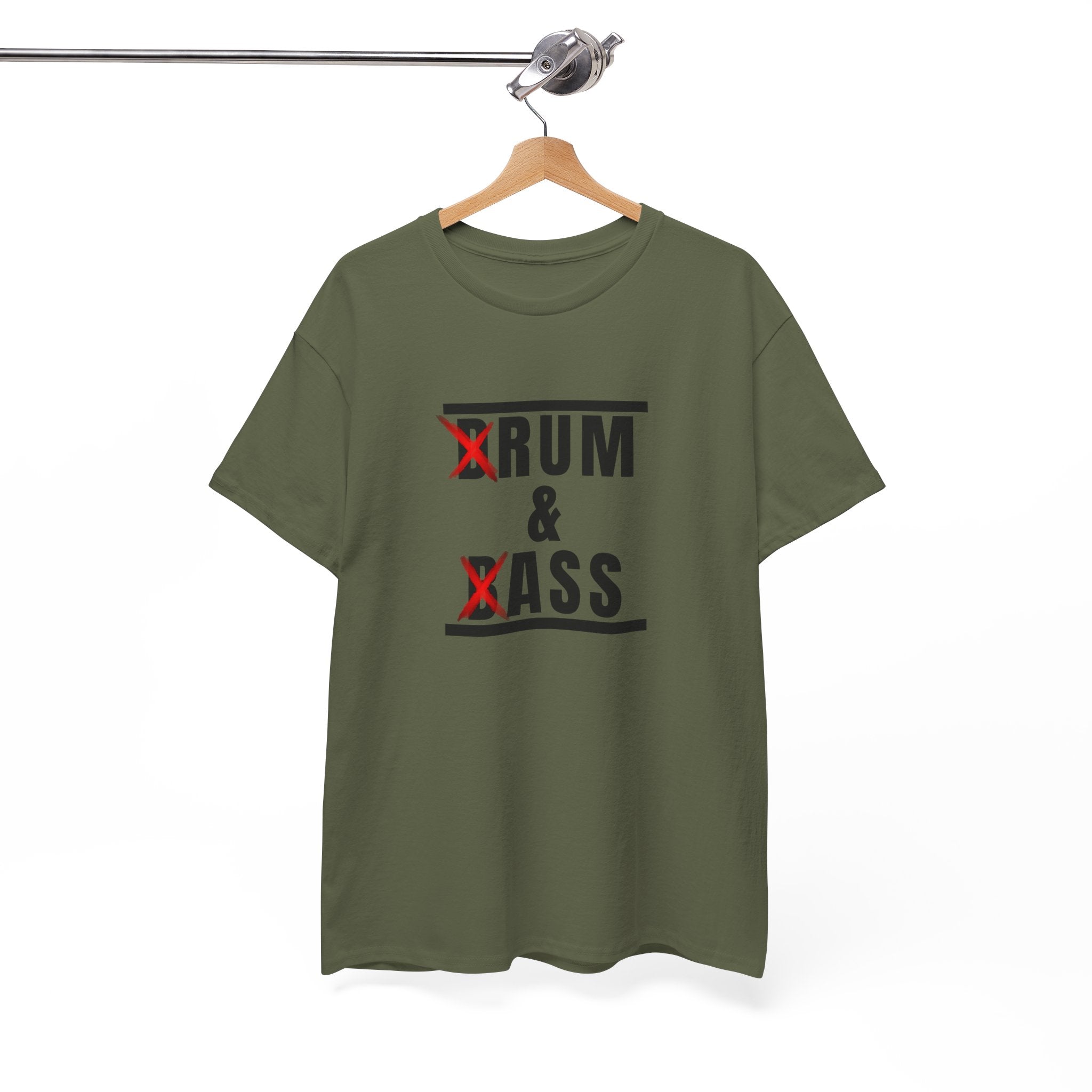 Drum and Bass T-Shirt - Funny Drummer Graphic Tee Rum & Ass Music Shirt
