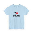 I Heart Drums T-Shirt, Funny Drummer Gift Shirt, Drumming Lover Tee, Gift for Drummer, Percussion Music Shirt, Drum Player Gift Idea