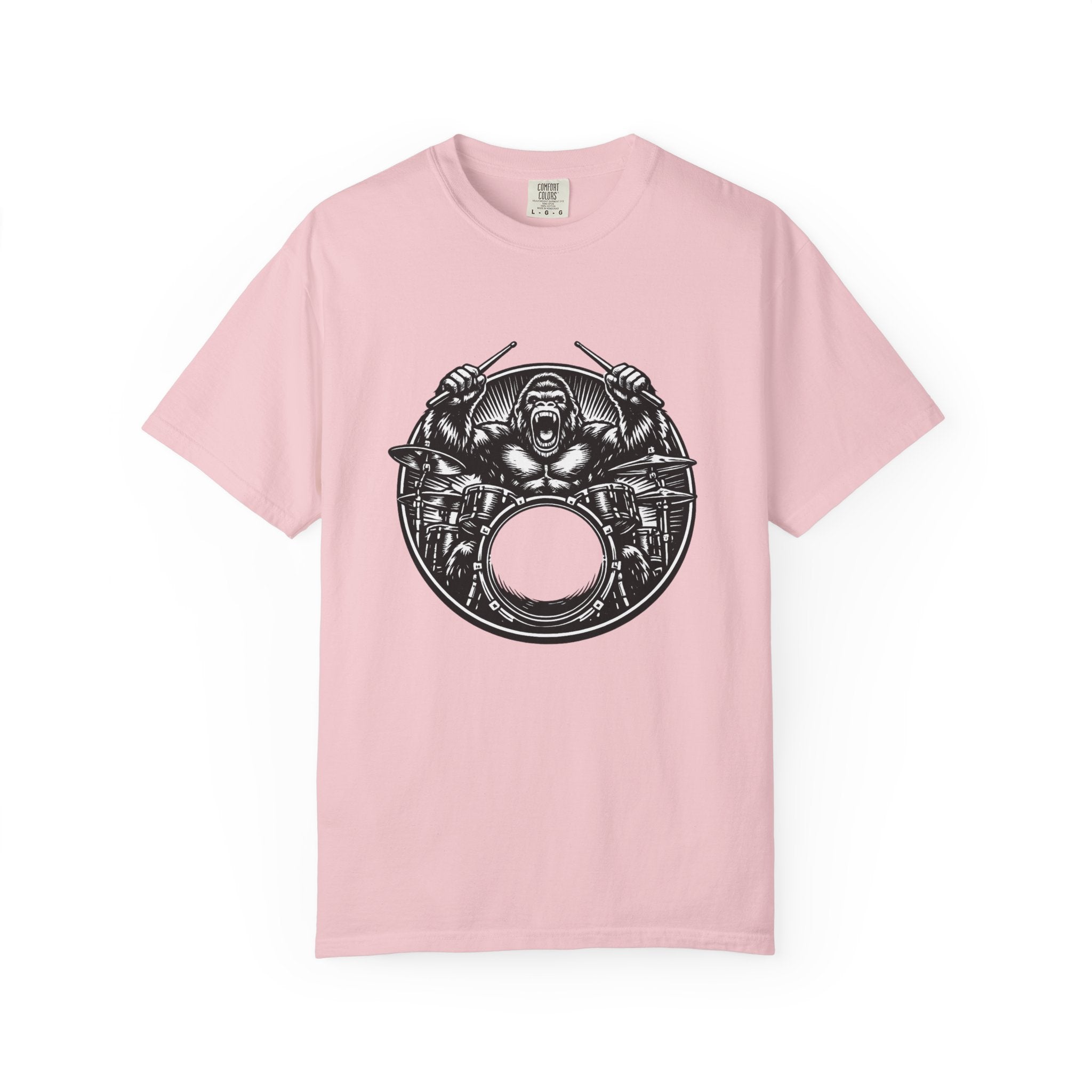 Drummer Gorilla Graphic T-Shirt - Vintage Rock Band Tee