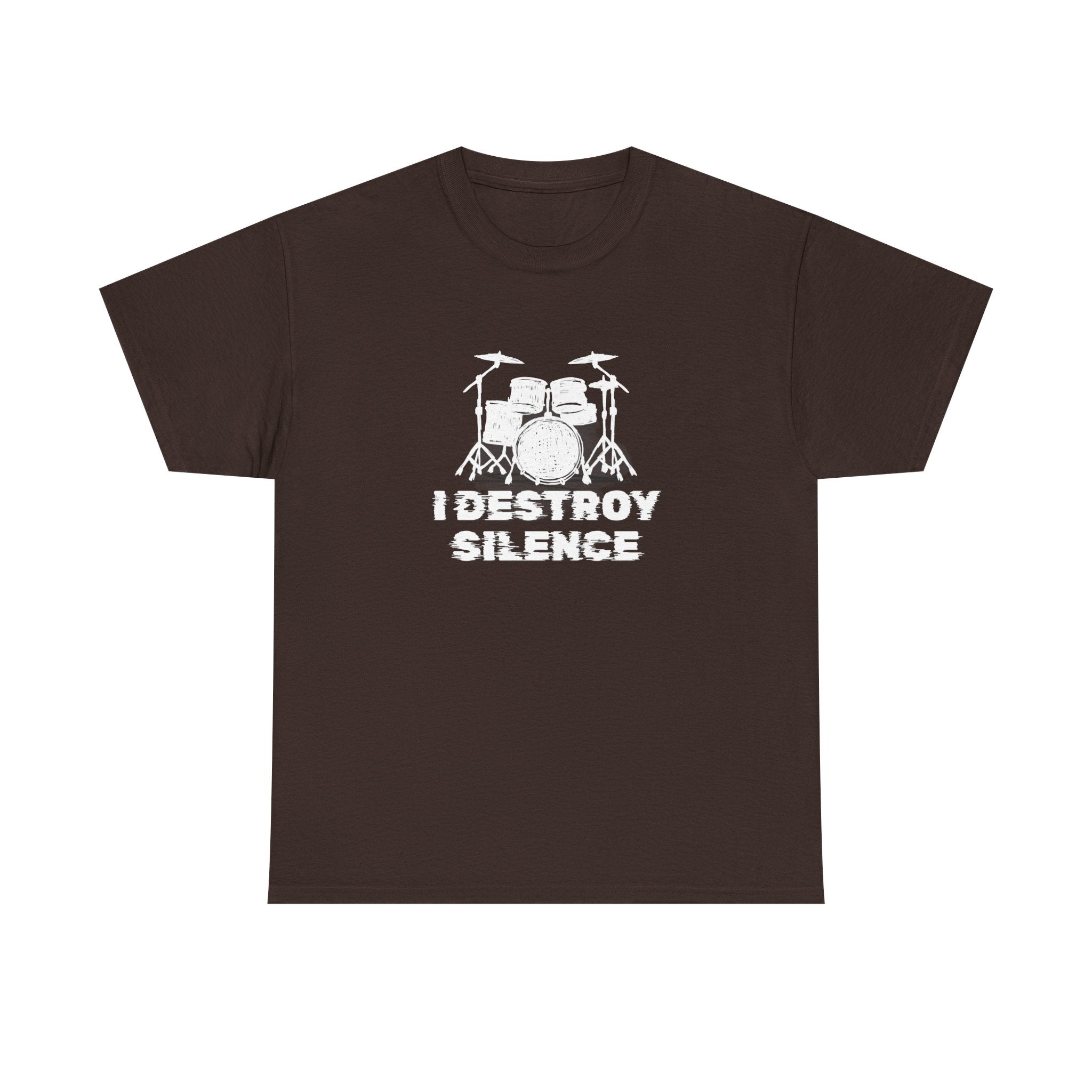I Destroy Silence T-Shirt - Drummer Graphic Tee Drum Kit Music Shirt