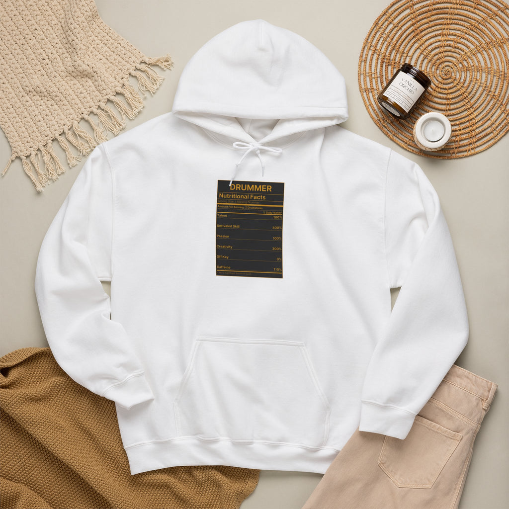 Drummer Nutritional Facts Hoodie – Drummer Gift Sweatshirt
