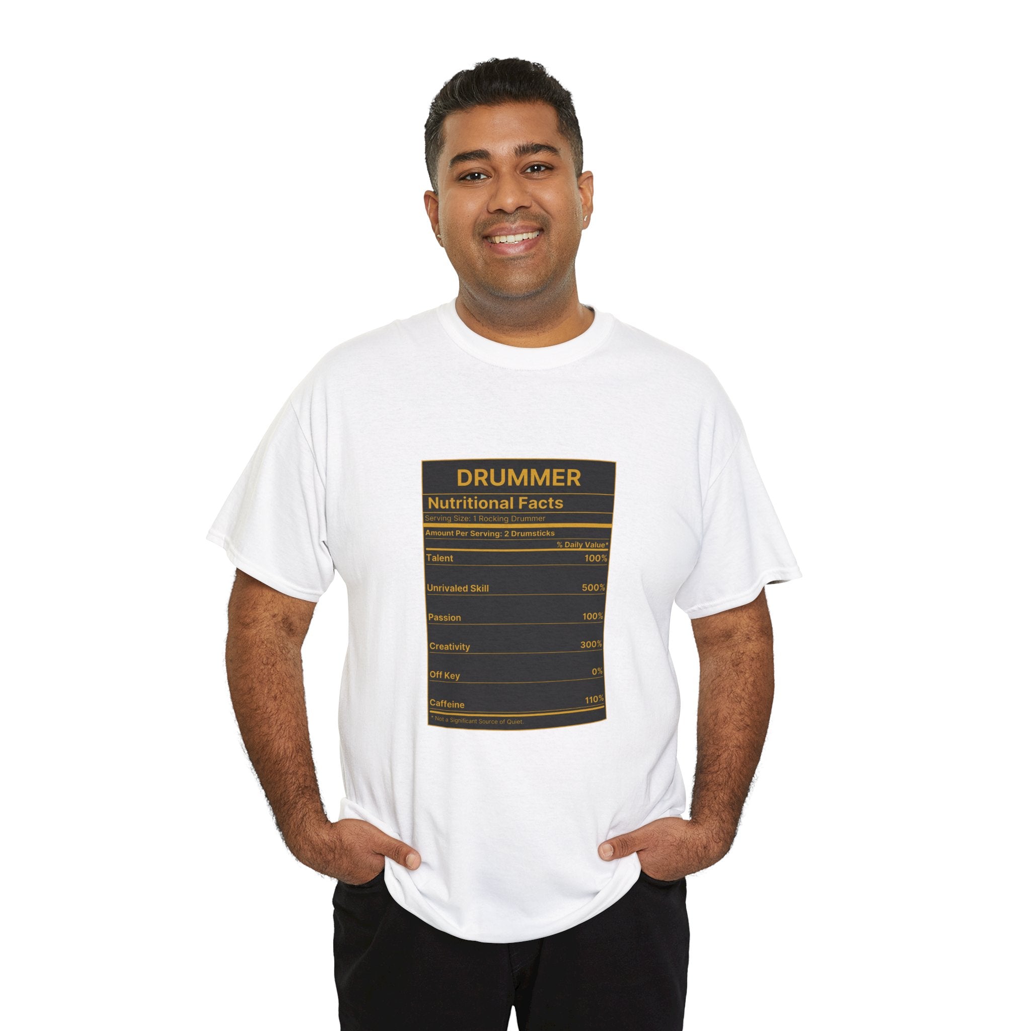 Drummer Nutritional Facts T-Shirt – Drummer Gift Shirt, Percussion Player Tee