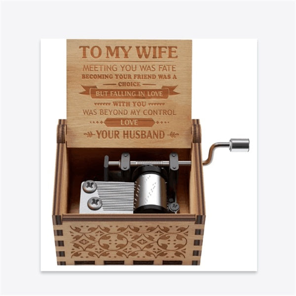 Wooden Hand Crank Music Box – Portable Melody Box