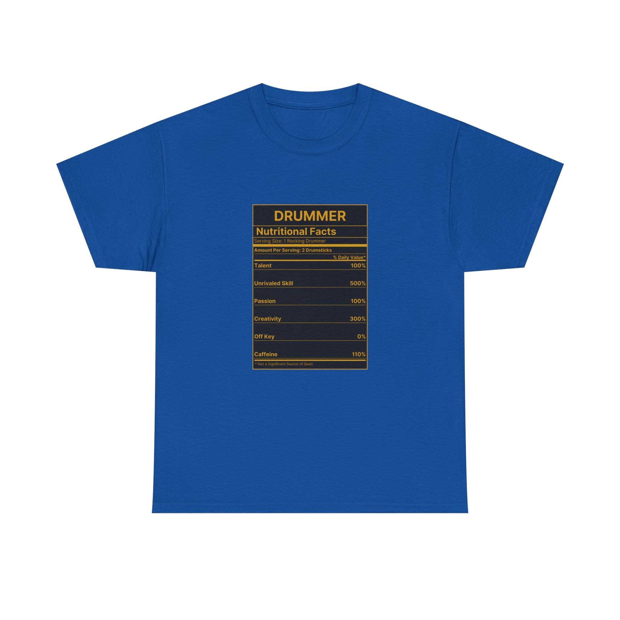 Drummer Nutritional Facts T-Shirt – Drummer Gift Shirt, Percussion Player Tee
