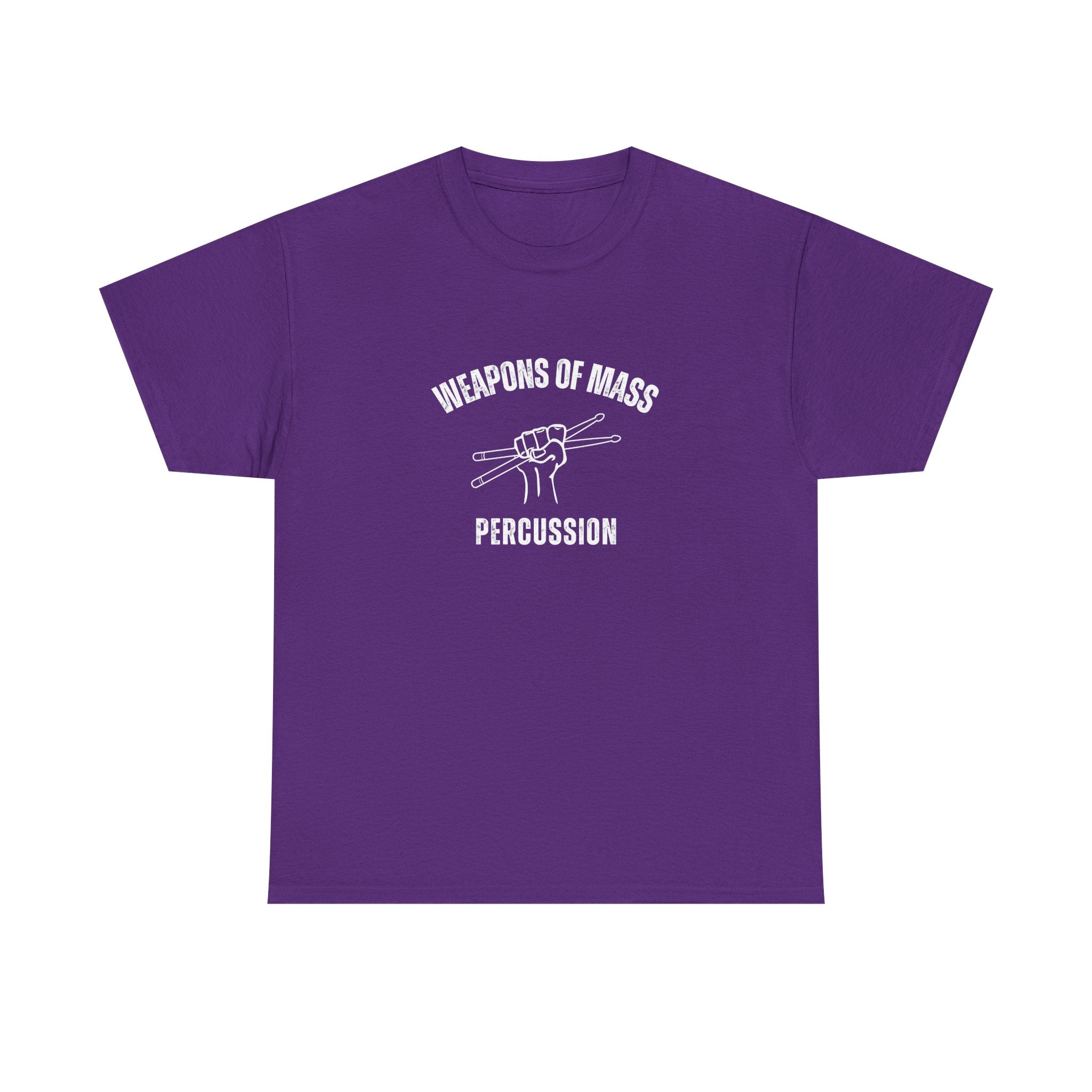 Weapons of Mass Percussion T-Shirt - Drummer Graphic Tee Music Rhythm Shirt